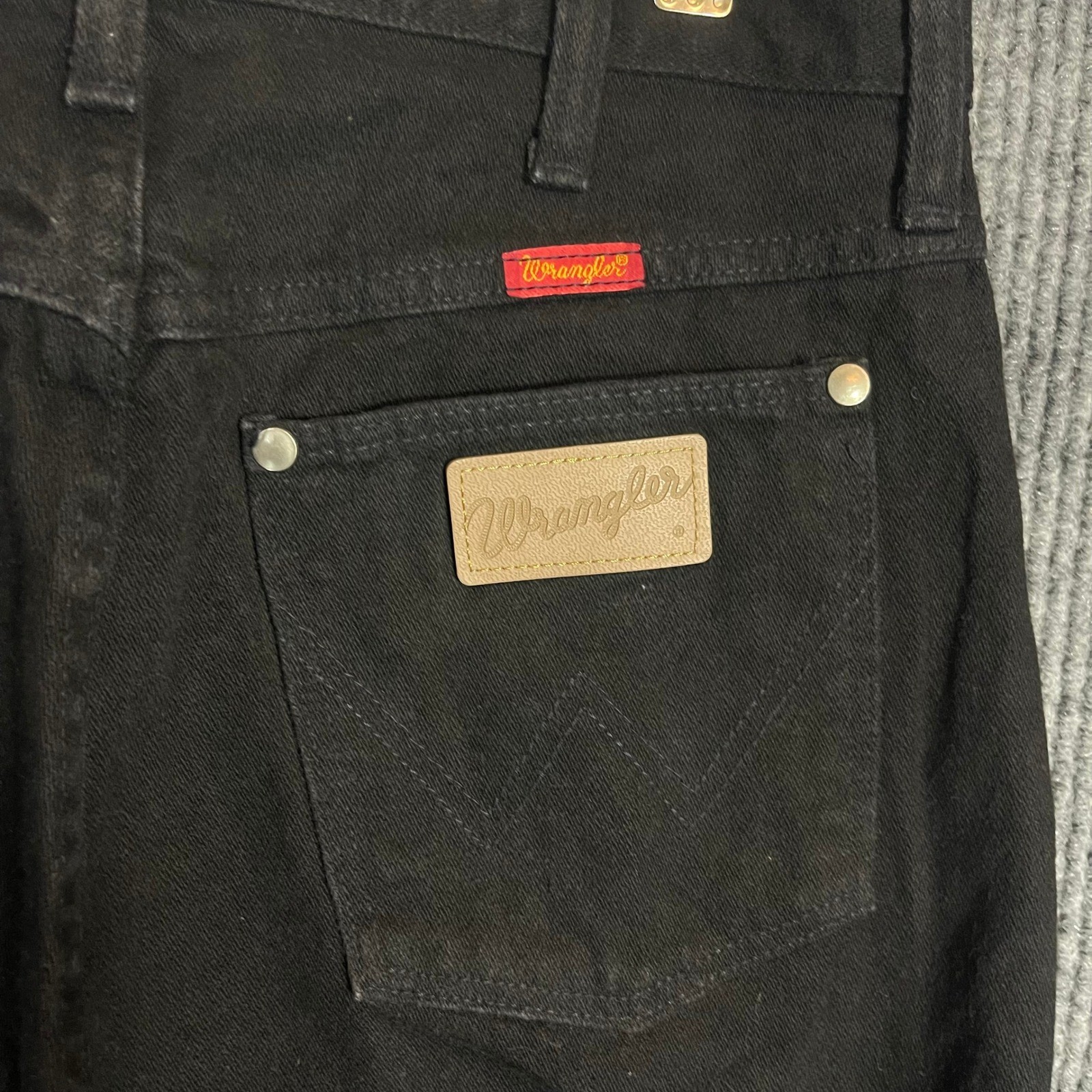 Vintage 80s 90s Wrangler 14MWZWK Cowboy Cut Jeans Womens 13×32 Black USA Western