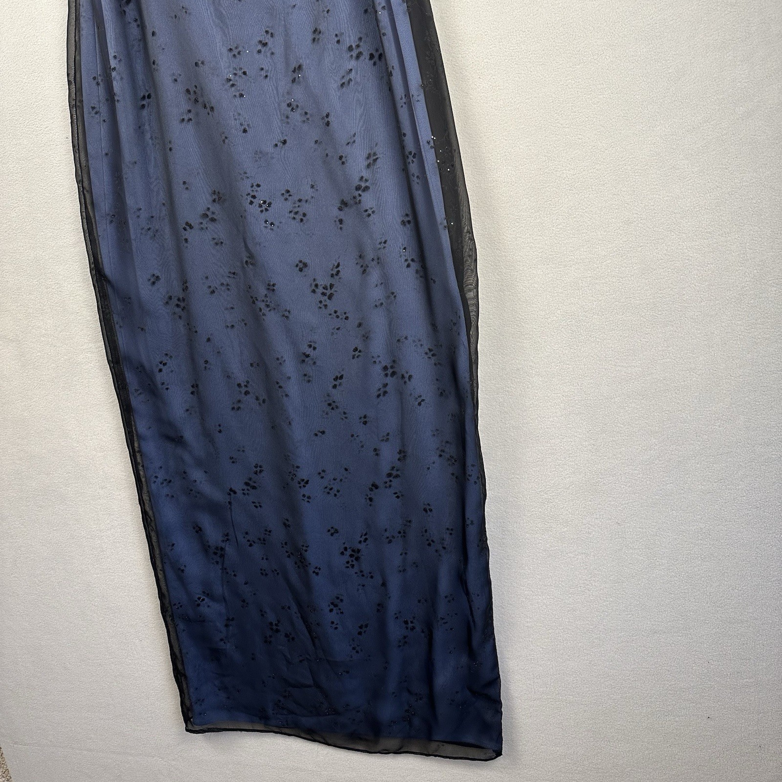 Vtg Arianna By Rachel Kaye Mesh Overlay Dress Sz 10 Blue Blk Sparkle Whimsygoth