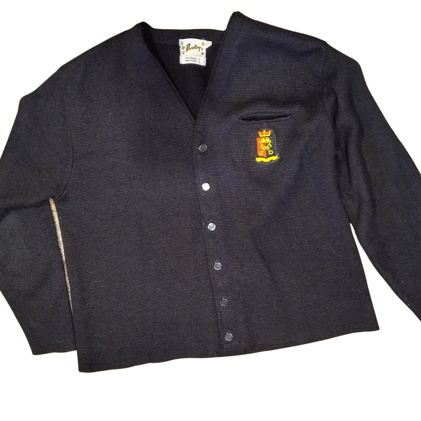 Barclay Cardigan Sweater Womens XL Black V-Neck Preppy Vintage 60s Dark Academia