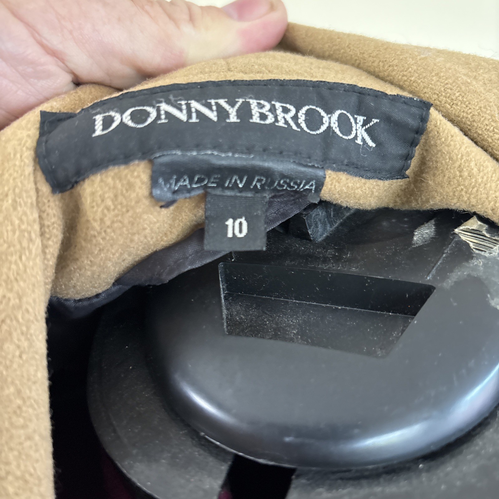 Vintage Donnybrook Womens Tan Wool Coat Full Length Size 10 Made In Russia