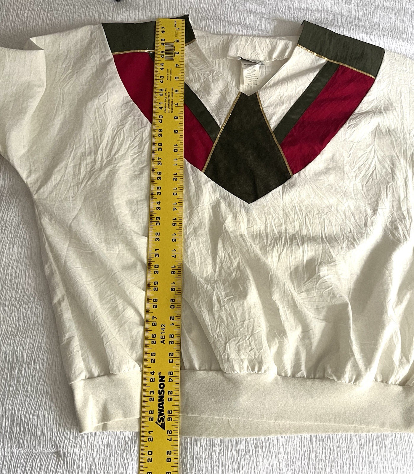 Vtg 80s REMO II of California Art Deco Color Block Top Shoulder Pad 20W USA MADE