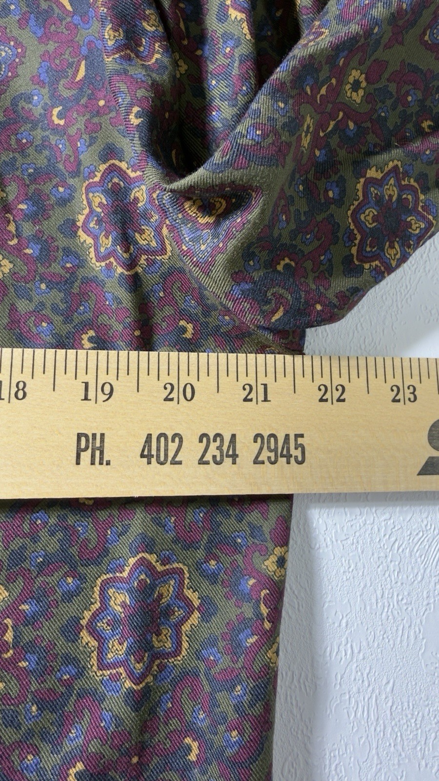 VTG Jos A Bank Skirt Suit 8 Rayon Burgundy GeometricP Paisley Mock Neck Jewish
