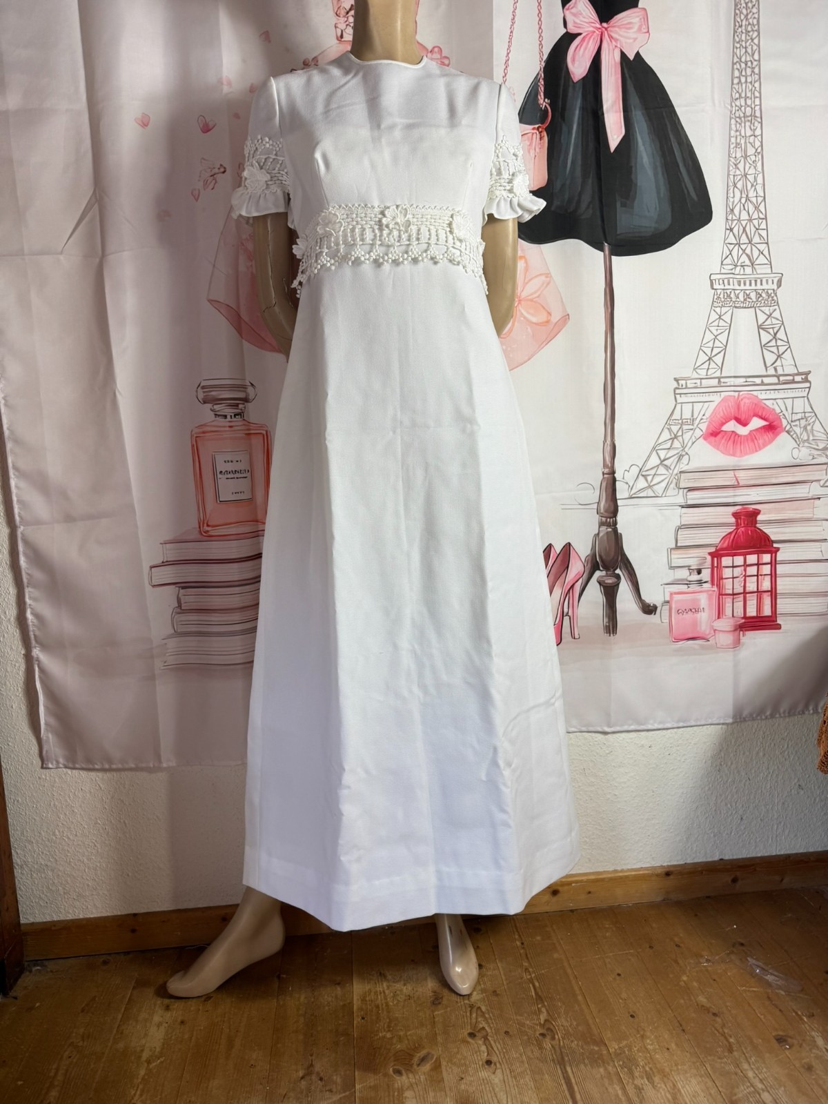 Wedding dress Emiliana reversible model 60s vintage wedding empire lace size 36/38