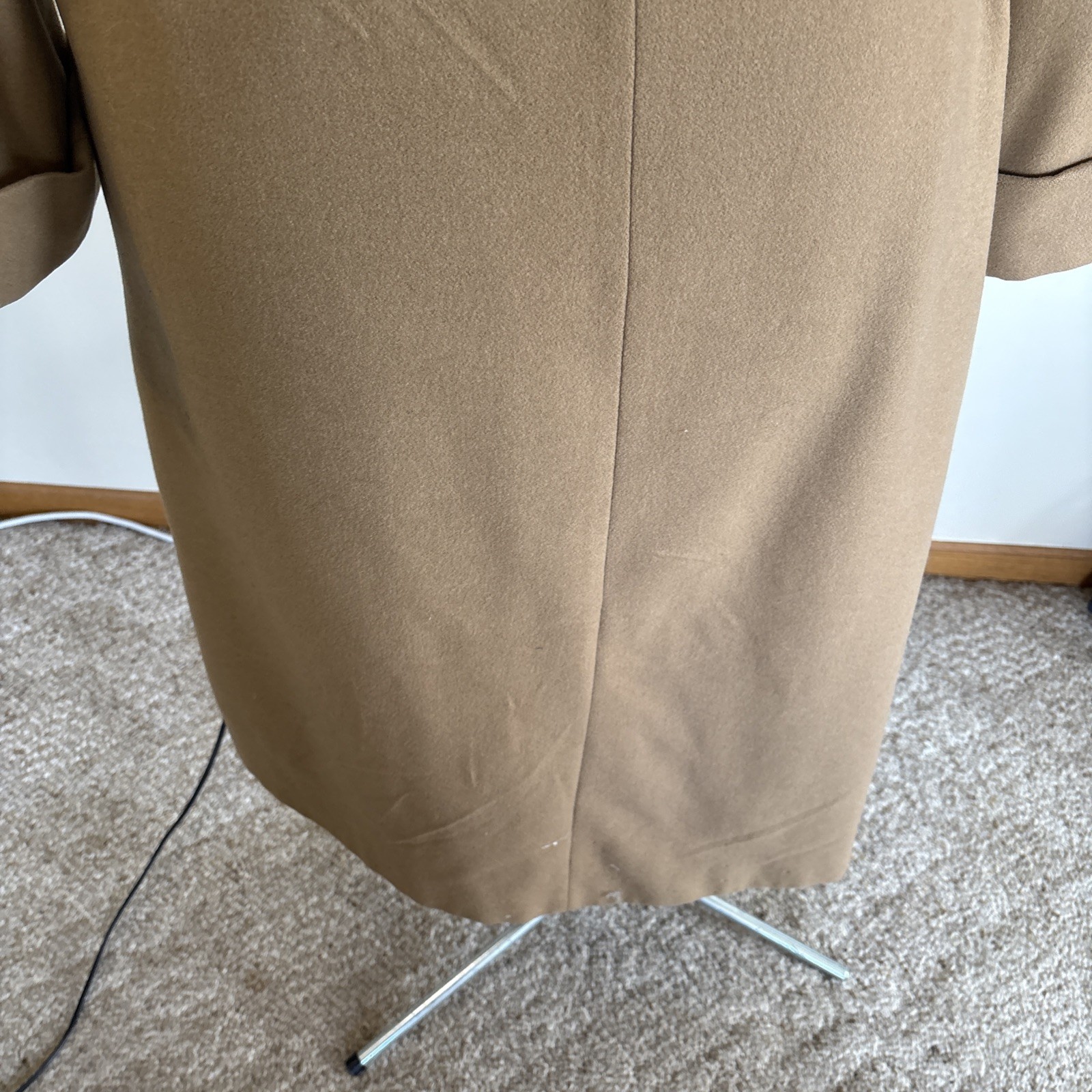 Vintage Donnybrook Womens Tan Wool Coat Full Length Size 10 Made In Russia