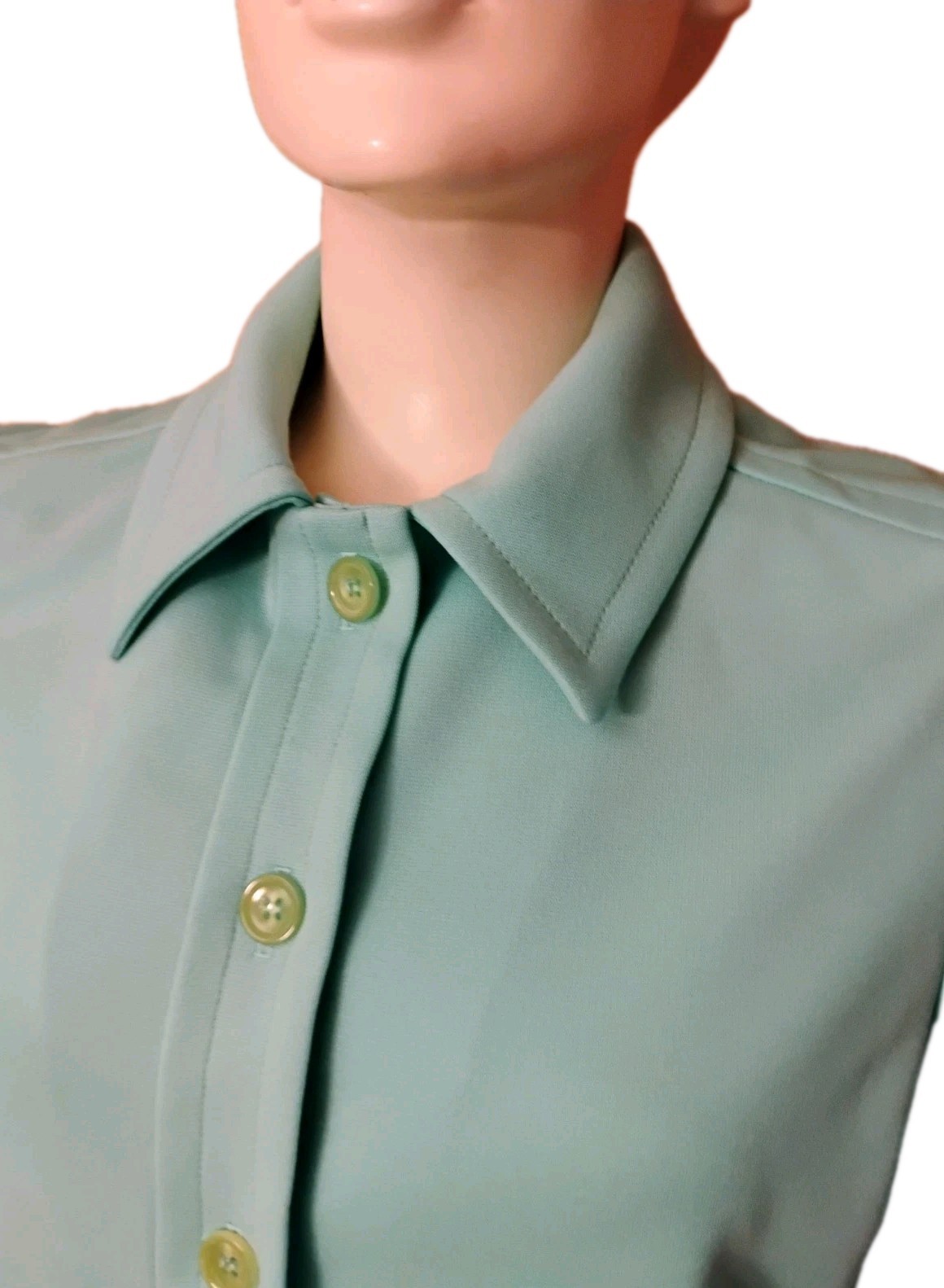 VTG 60’s „Devon” Sea Foam Green Double Knit Poly Mod Bell Bottom Pants Suit
