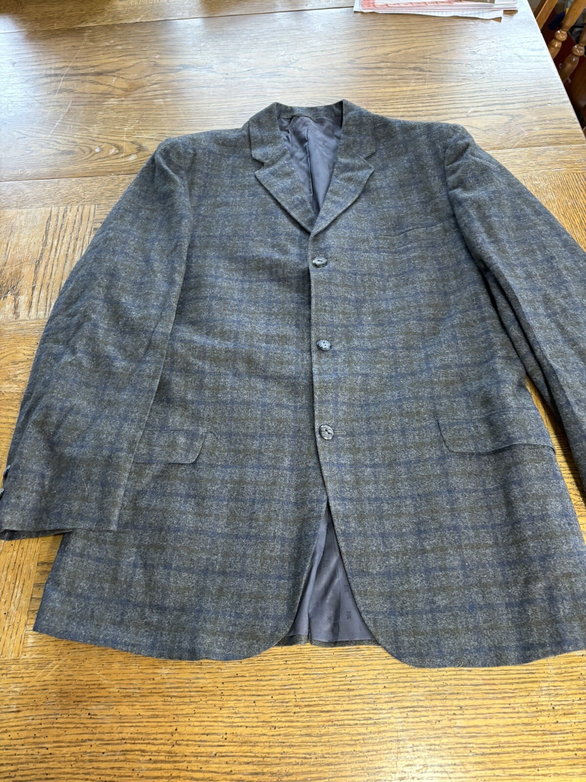 Sears Fraternity Prep Vintage Blazer Sport Coat Gray Plaid 40