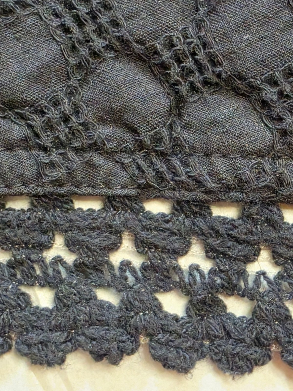 VTG Nannette Keller Black Cotton Lace Cape Shrug Jacket „L” High Low Whimsigoth