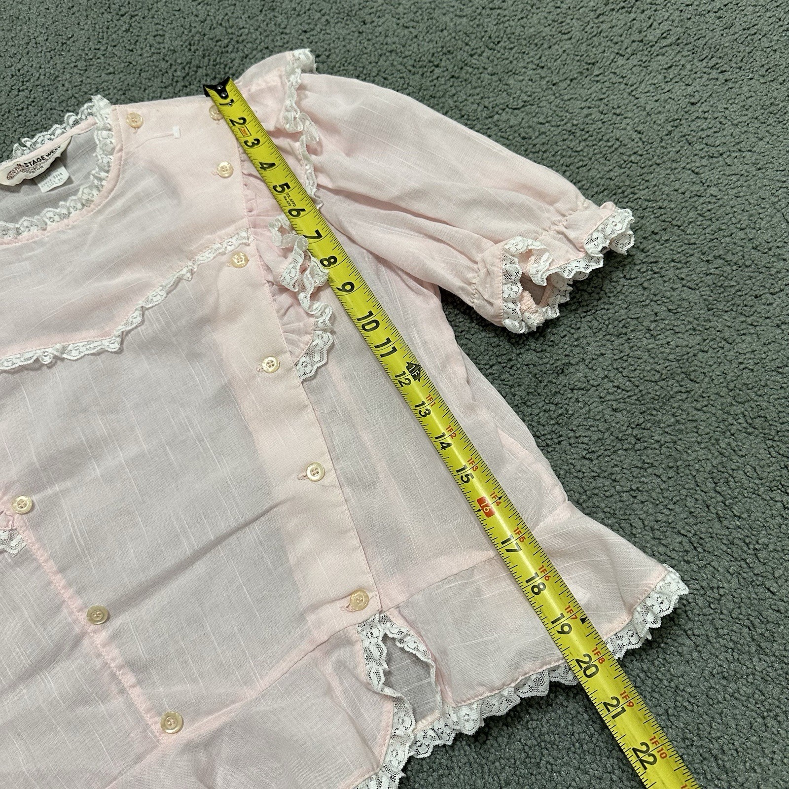 VTG 1970s Western Bib Shirt Lace Cottagecore Size 36 NOS Stage West by Prior