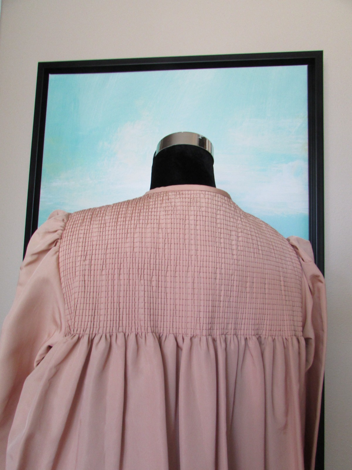 VTG 1970s Oscar de la Renta for Appel Peach Taffeta Maxi Coat Dress S