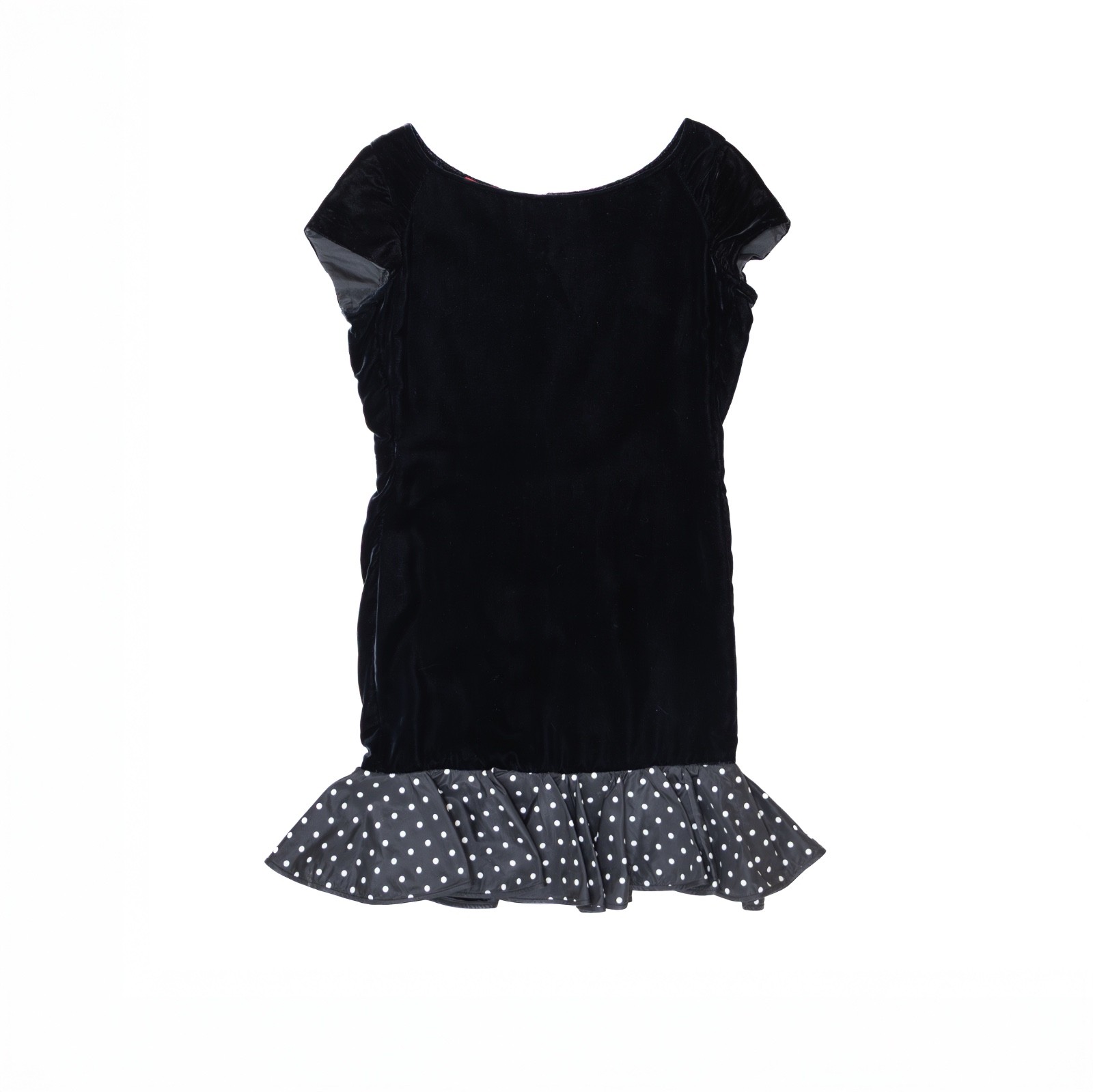 Vintage Valentino Night Black Velvet Polka Dot Cocktail Dress – Size 6