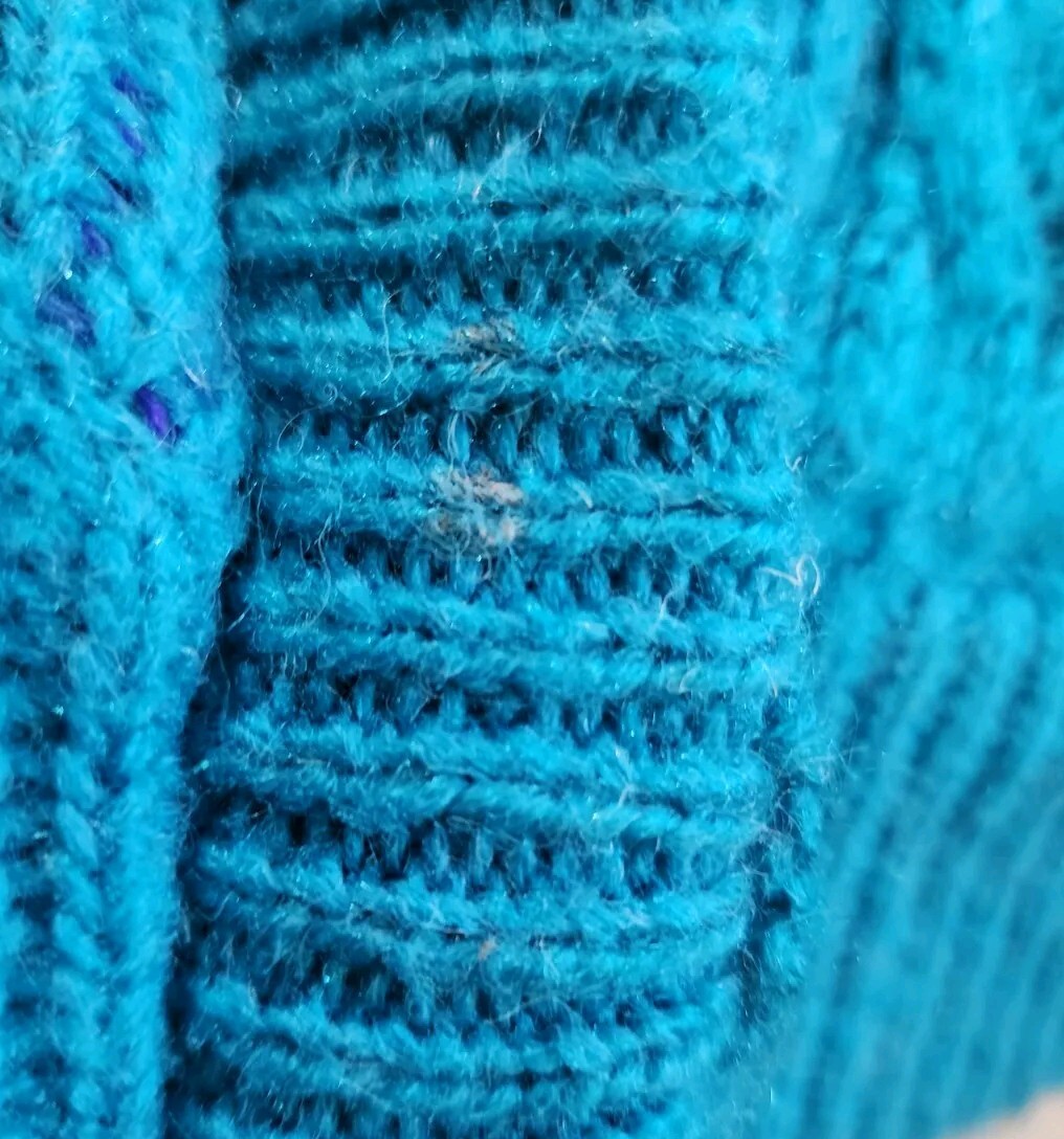 Fleet Street Knit Sweater Jacket Women’s M Teal/Purple Heavy Vintage 80s
