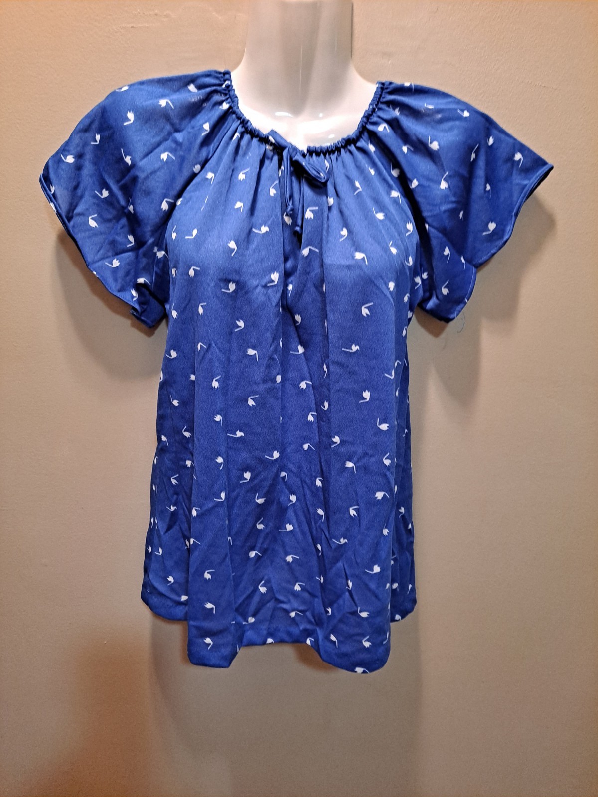 Vintage 1970s 80s Floral Blouse S/S Size Medium USA