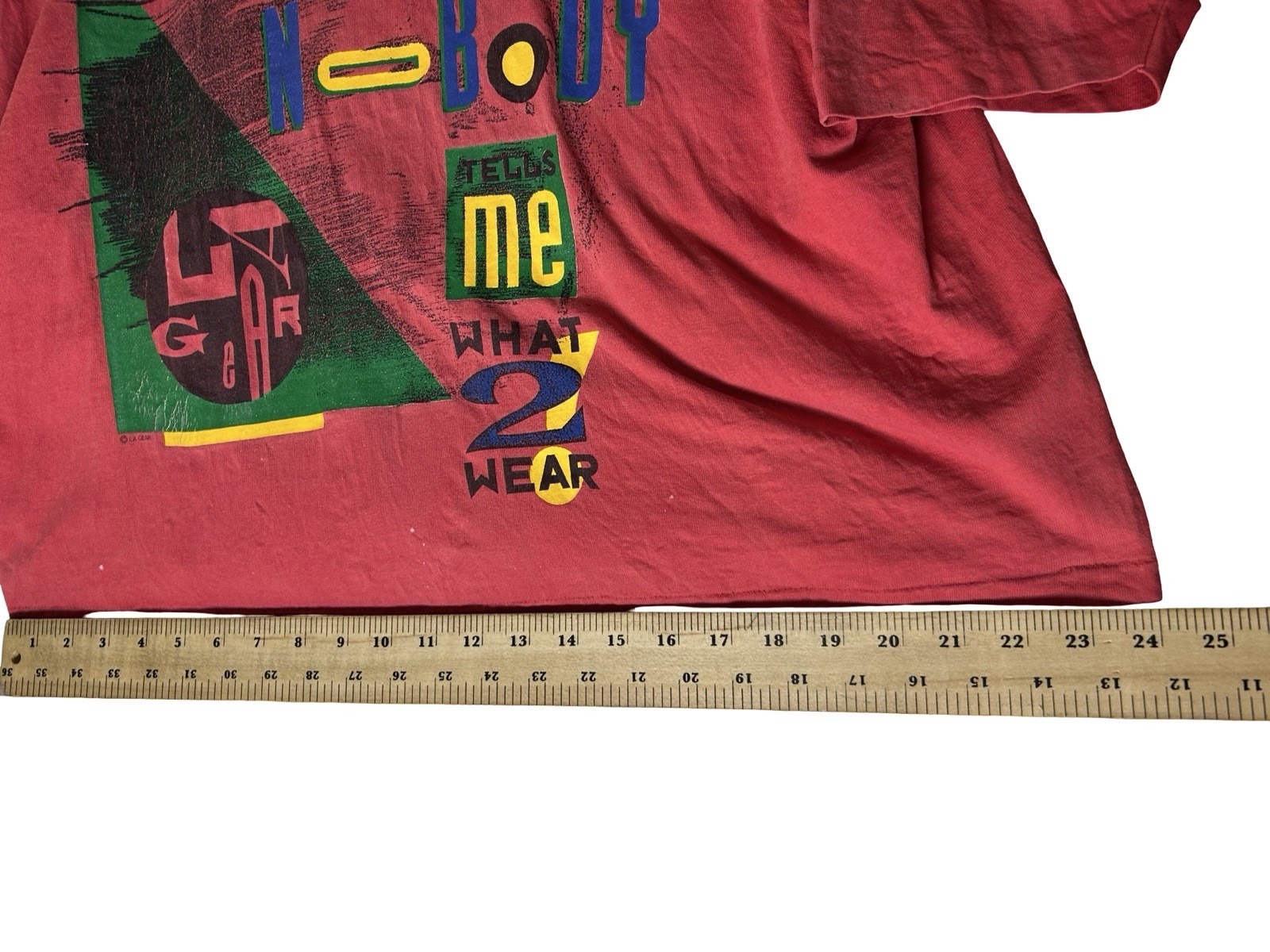 90s Memphis Style Crop Graphic T-shirt Sz L/XL Nobody Tells Me What To Wear READ