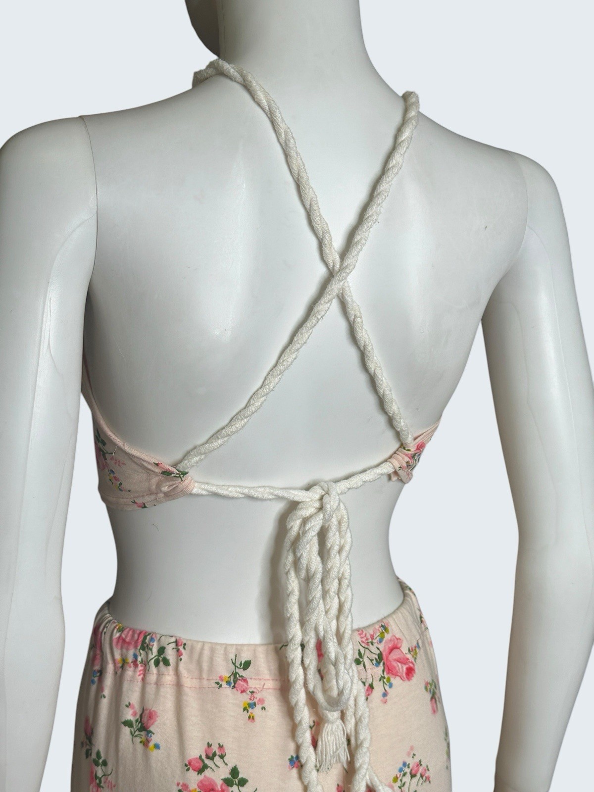 Iconic 1970s Alley Cat by Betsey Johnson Floral Crop Top & Bell Bottom Set S-M