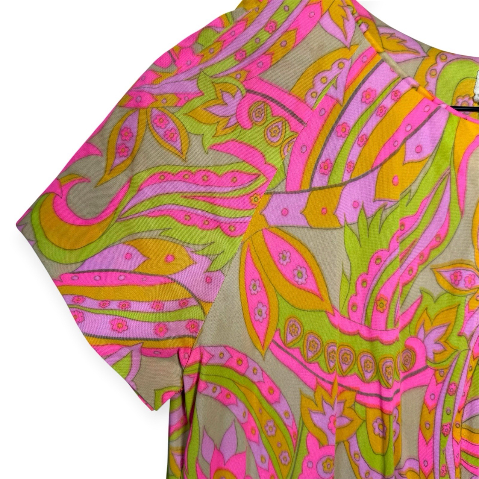 Vintage Evelyn Pearson Maxi Dress Size Small 60s 70s Colorful Brady Bunch Groovy