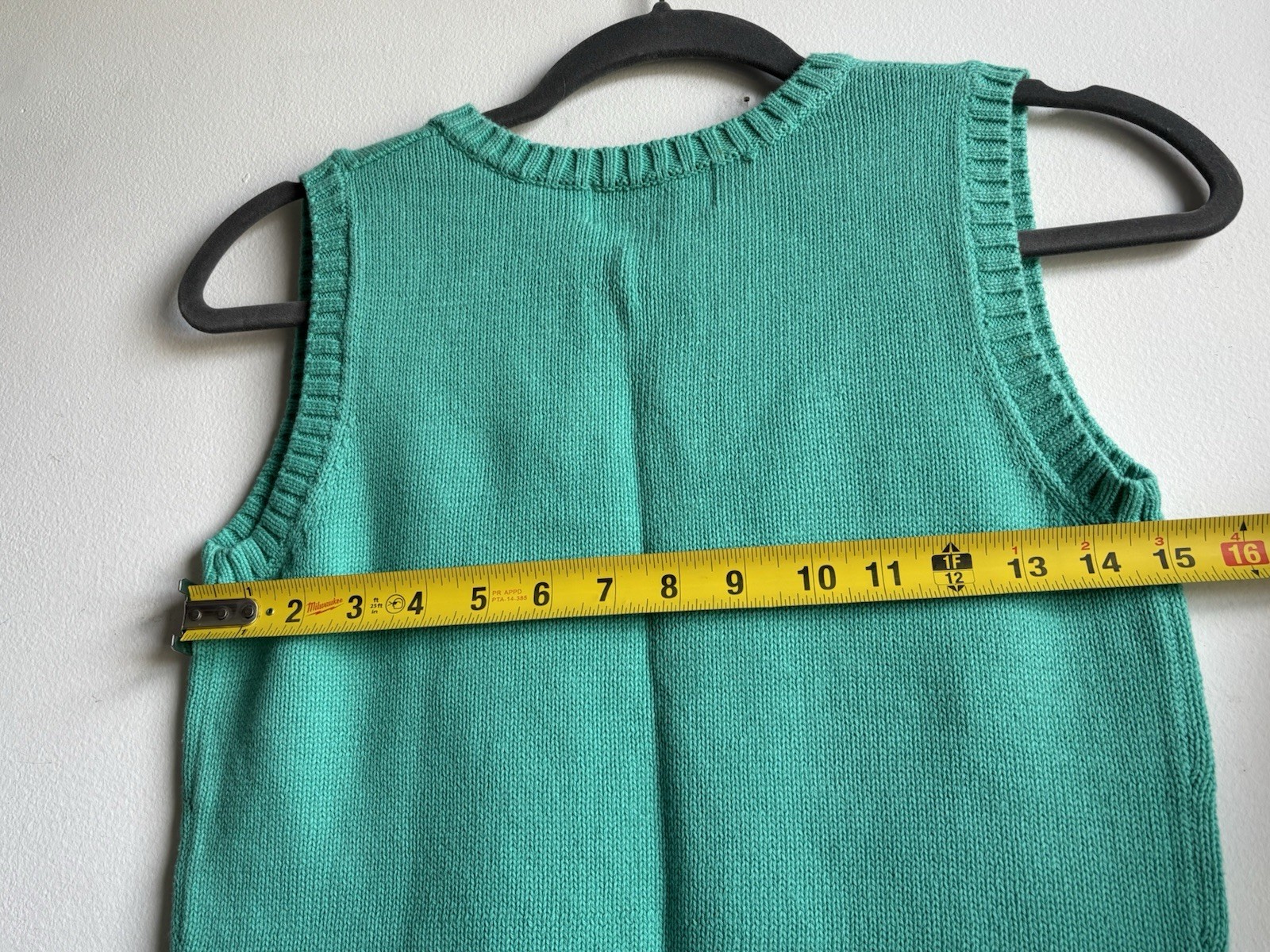 Vintage Bloomingdales y.e.s. 100% Cotton Teal Turquoise Sweater Vest Sleeveless