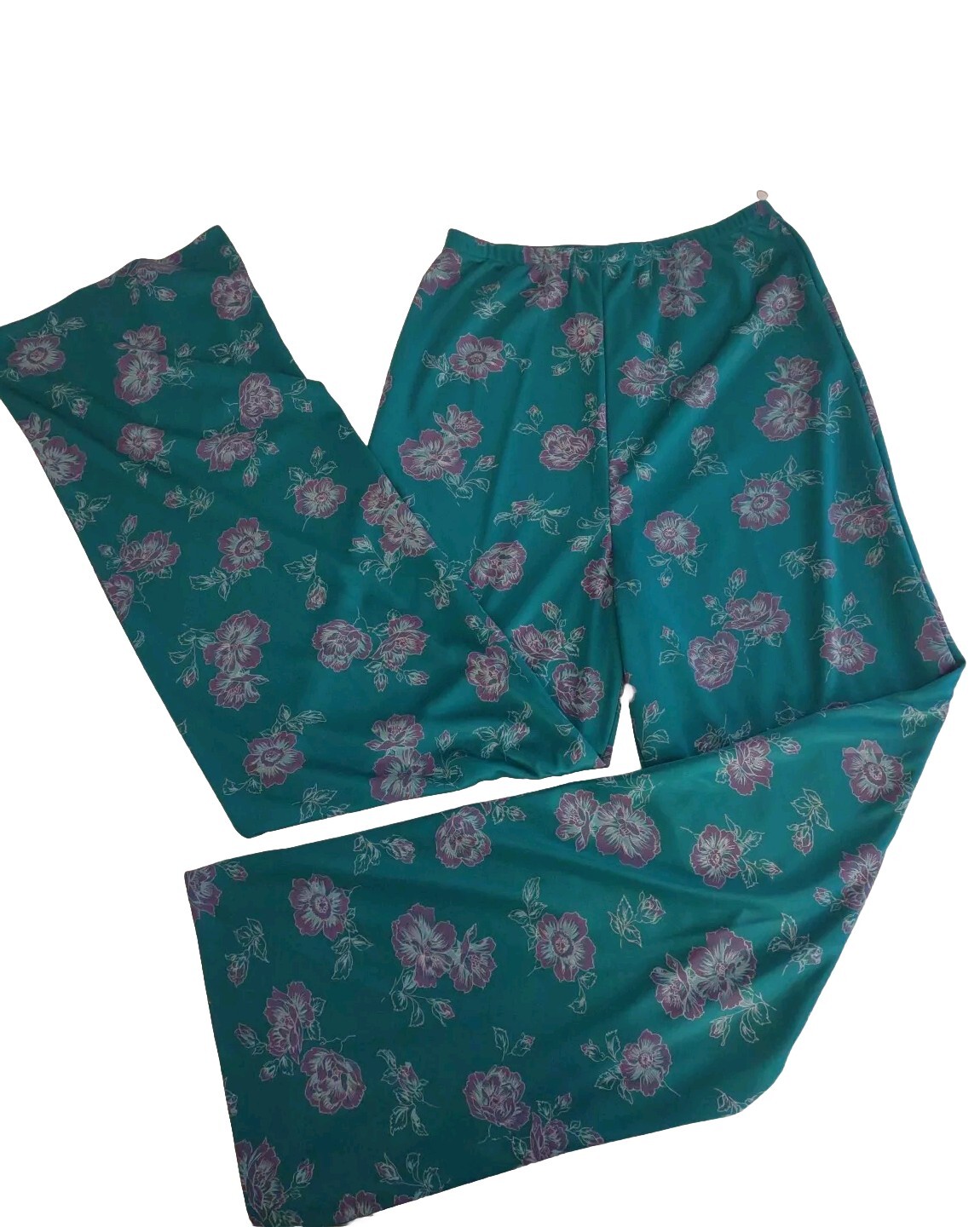 Vintage 70’S Ms. Sugar Teal & Purple Floral Two Piece Outfit Mrs. Roper Look