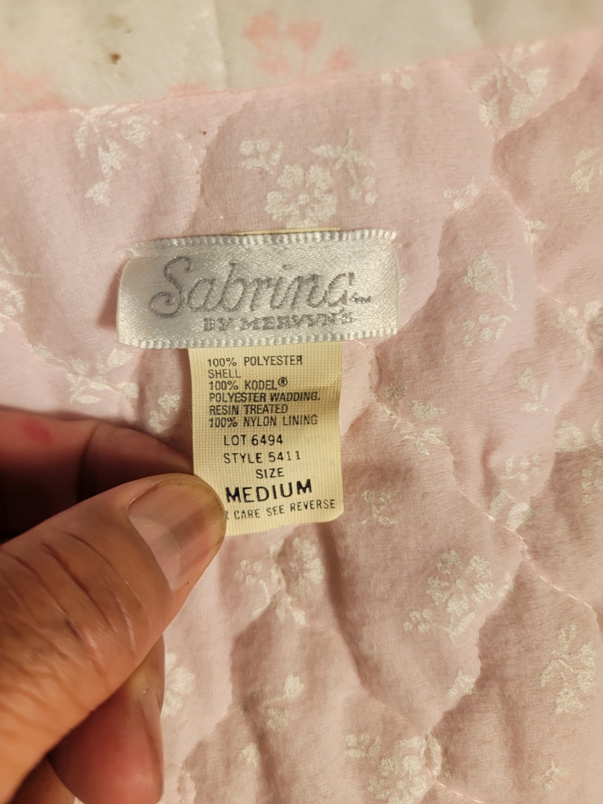 Vintage SANRINA LiIGHTPink & White Long Robe Belted GOLDEN Girls/Grandmacore