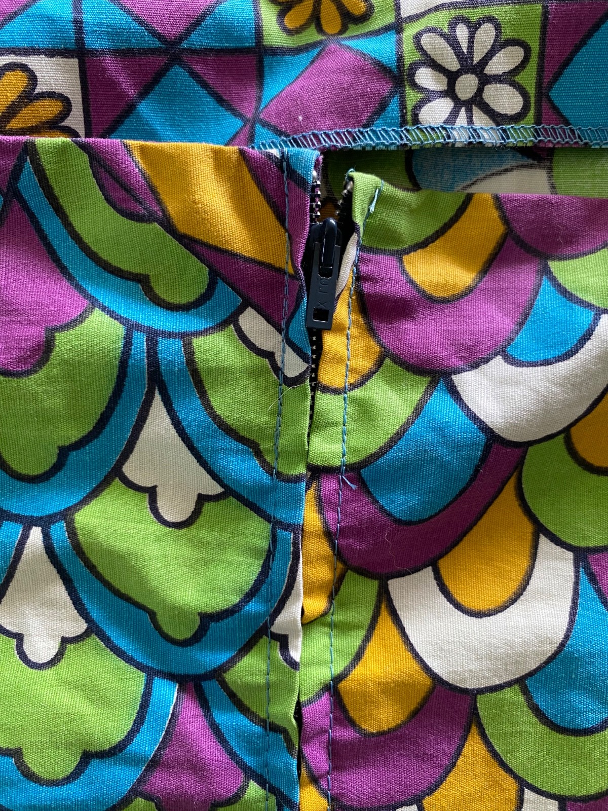 Vintage 60s 70s Mod Dress Psychedelic Groovy Geometric Floral Shift Sundress