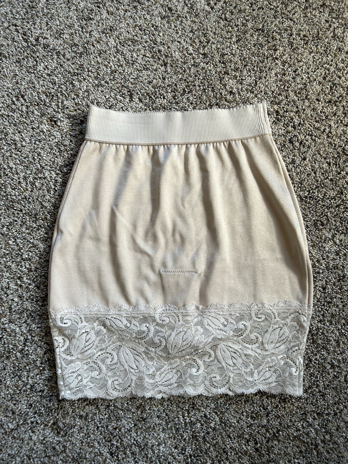 Vtg Vanity Fair L Lace Half Slip Shaper 40-194 Champagne Second Skin J25