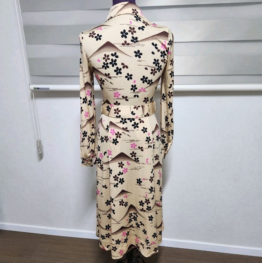 Auth Vtg 1970s Japan Sakura Hanae Mori Dress