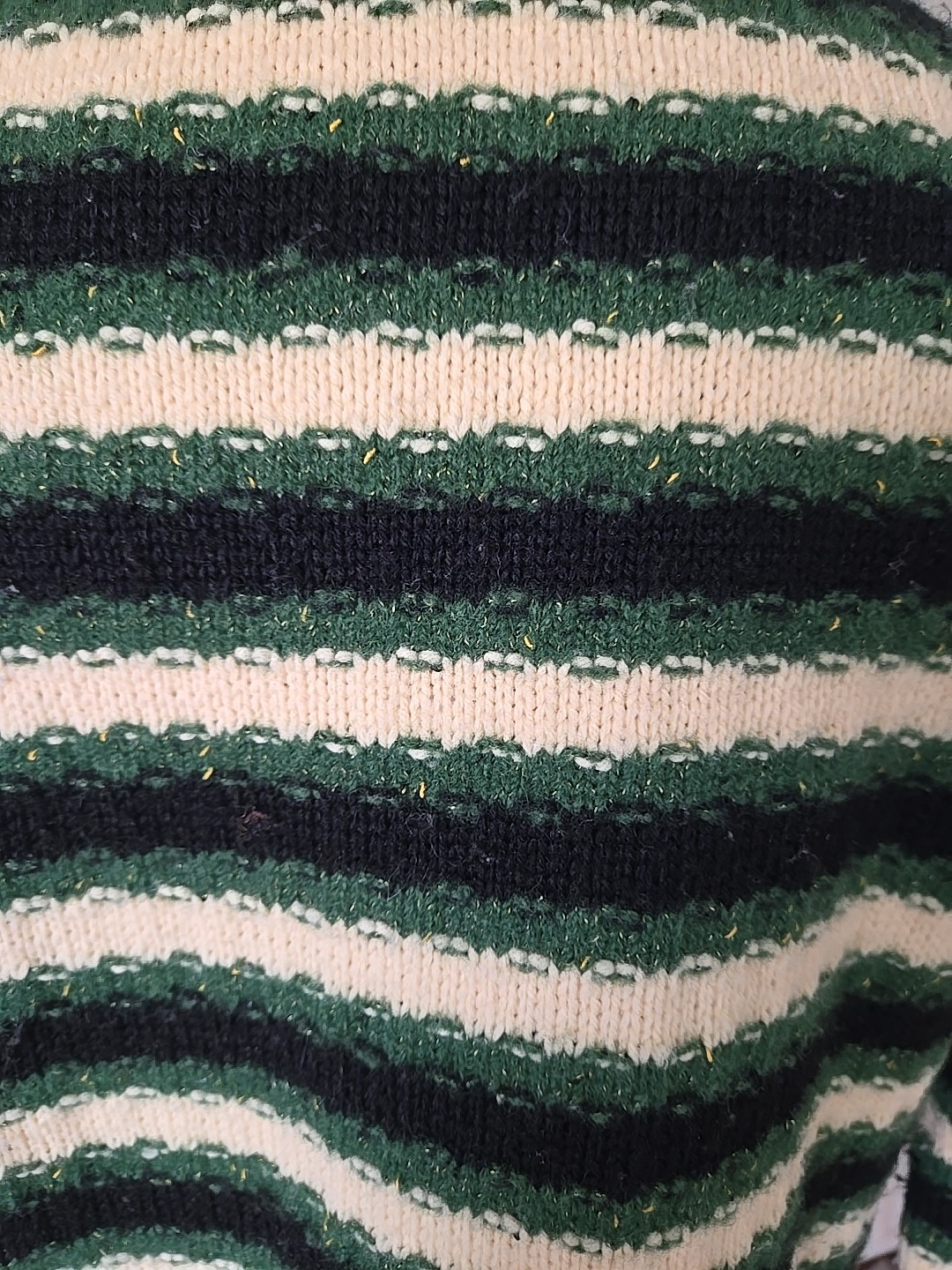 Vintage 60s Heavy Knit Set~ Sweater with Pleated Skirt in Geek Stripes, Midi ~ S