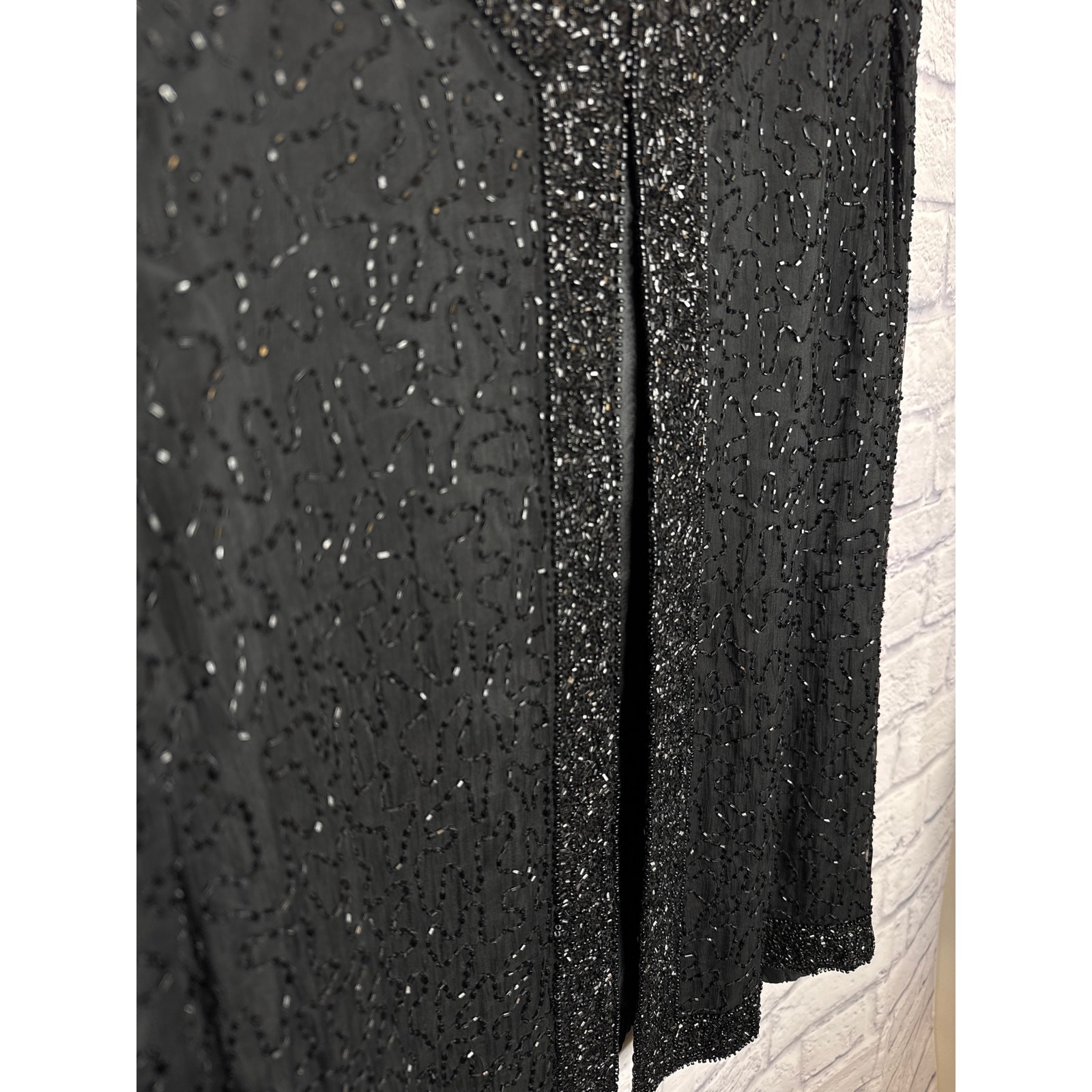 Lawrence Kagan New York Vintage Women’s Fully Black Beaded Formal Jacket SZ MED