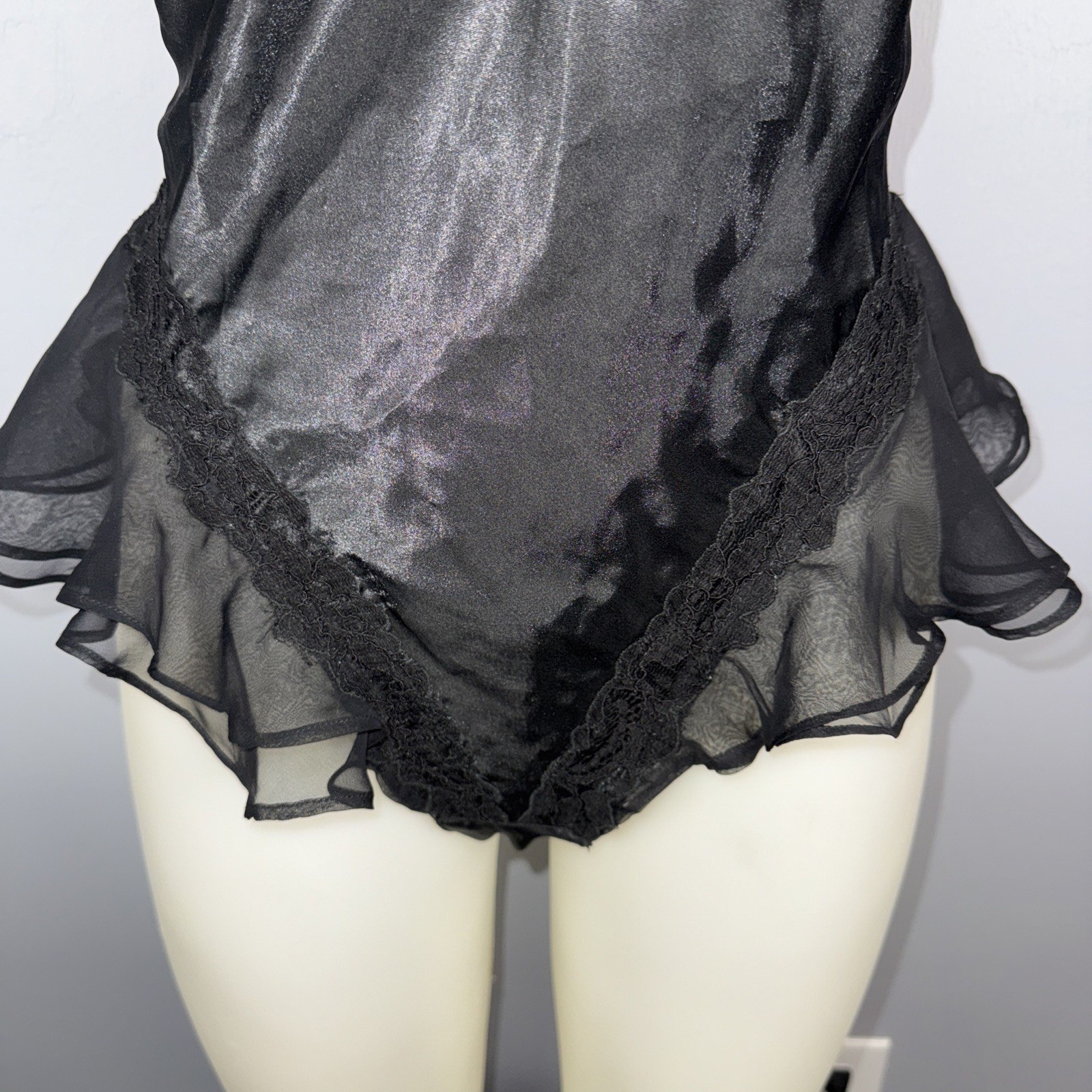 Victoria’s Secret Vintage Black Lace And Tulle Teddy Women’s Small Beaded