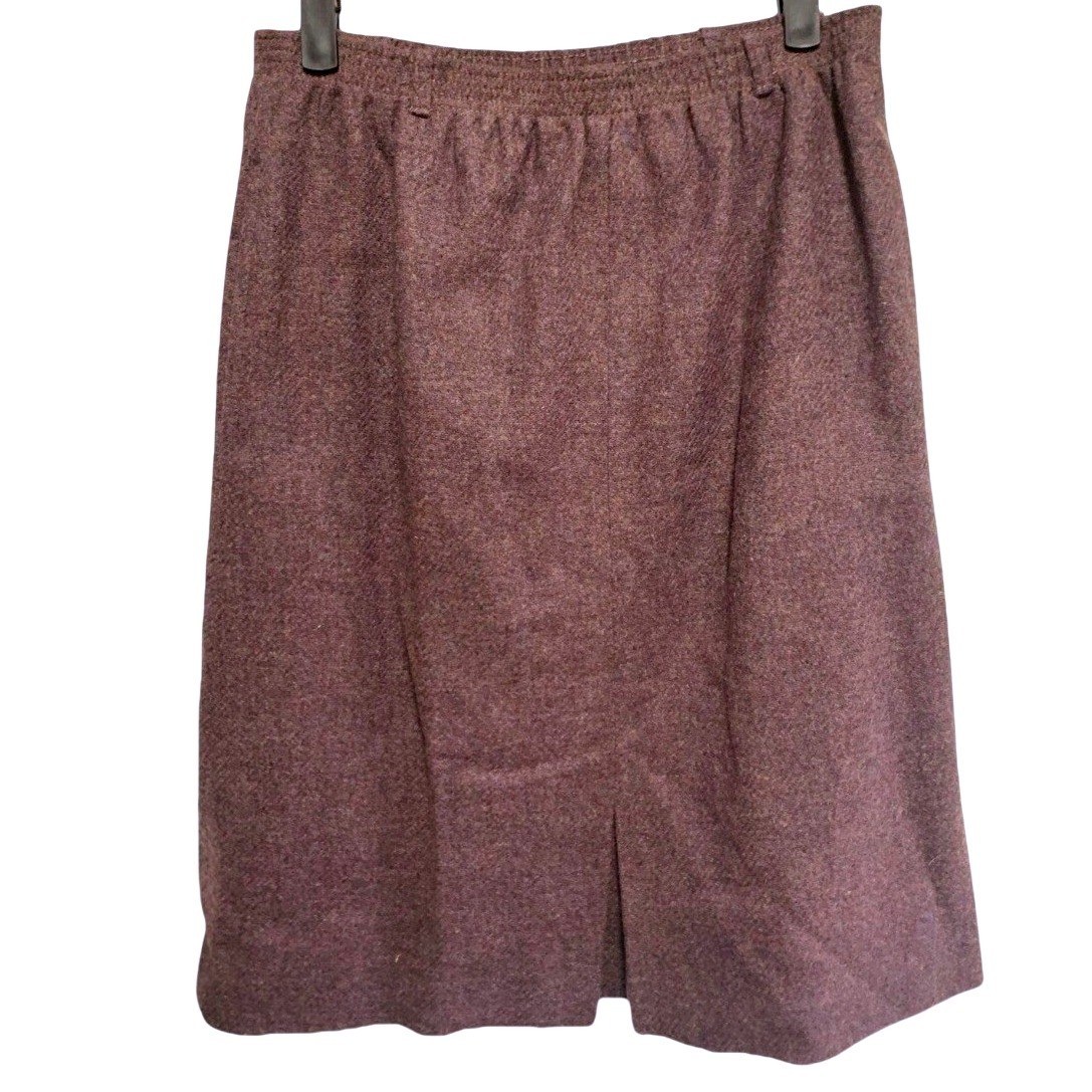 Prestige of Boston Wool Skirt 14 Vintage Purple Tweed Midi ILGWU Union Made Fall