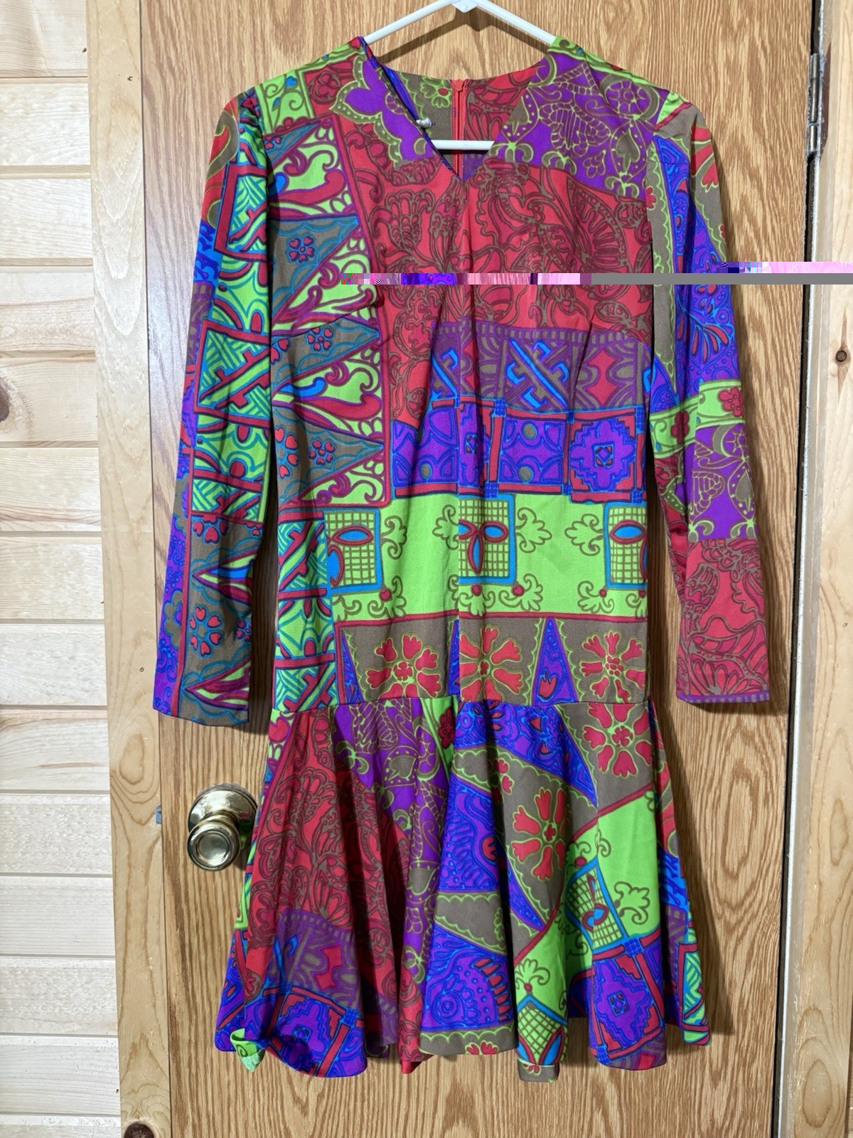 J.Harlan OriginalsVintage Dress 1970’s Psychedelic Color Mini Dress S Or M Size