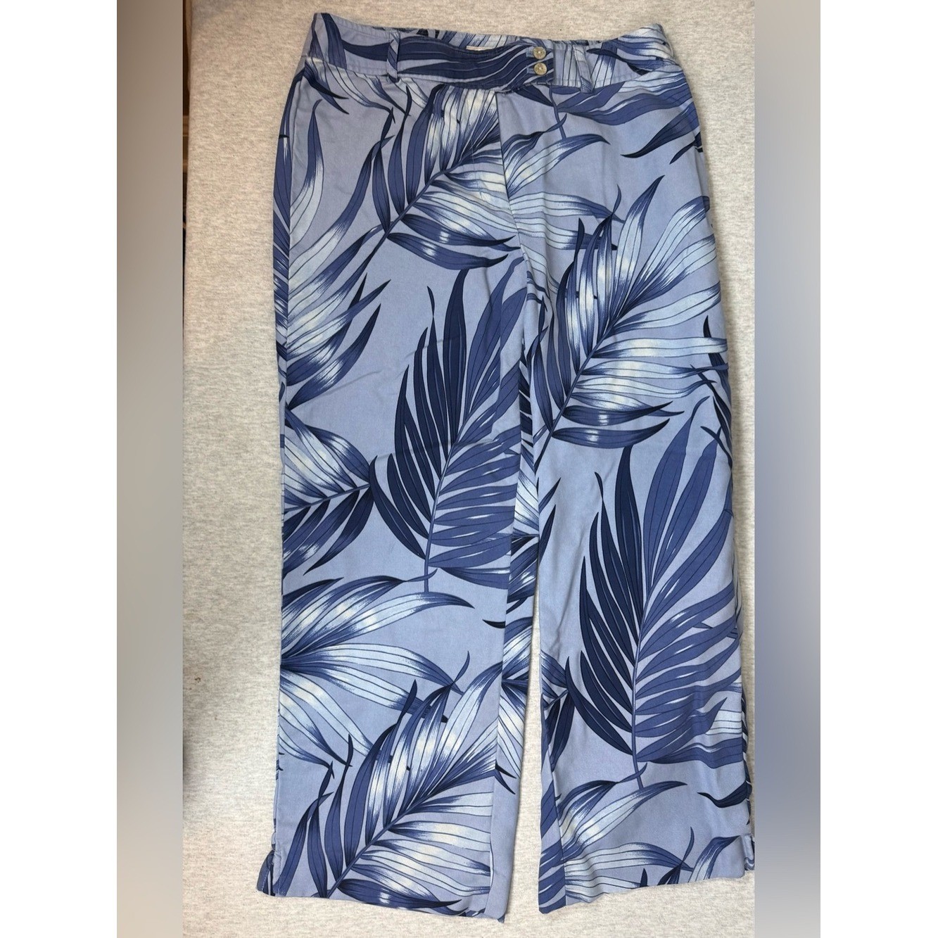 Tommy Bahama Vintage Y2K 100% Silk Tropical Wide Leg Pants Blue- Size 4