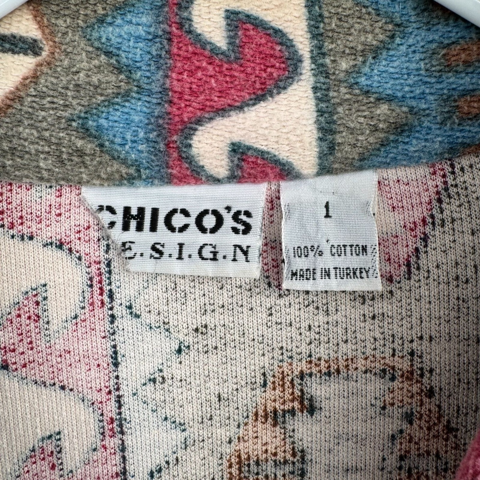Vintage Chico’s Design Southwest Print Button Down Shacket Women’s Size Large