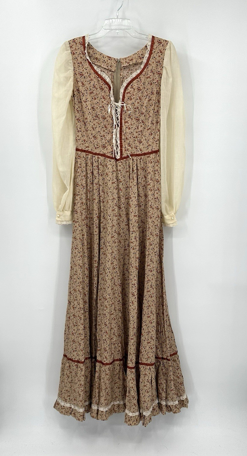 vintage 70s FLORAL MAXI DRESS cottagecore SMALL prairie storybook romantic