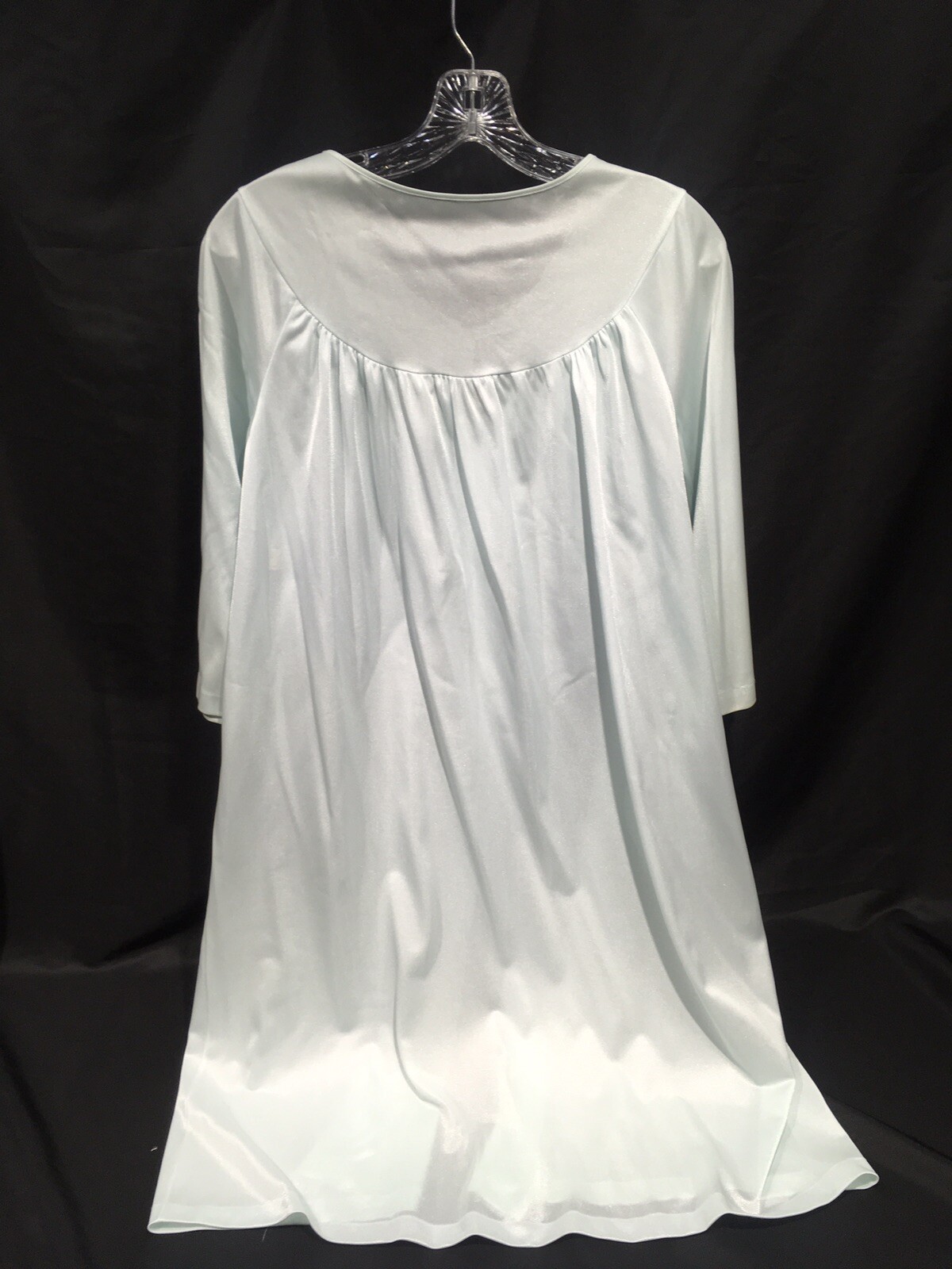 Komar Vintage Nylon Robe Pale Aqua M Medium Knee Length Button Front