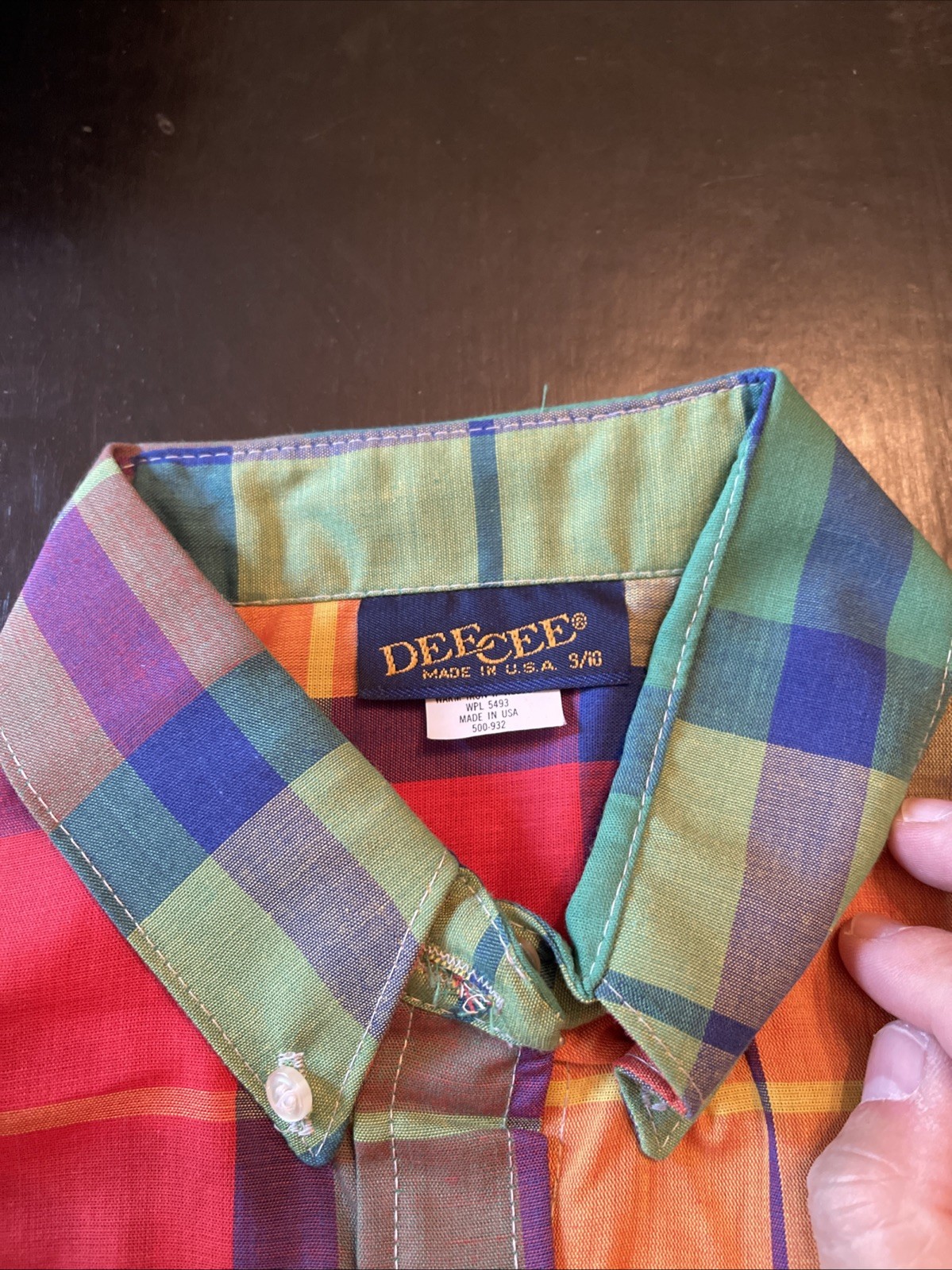Vintage NOS Juniors Dee Cee Color Block Button Down Shirt 9/10 Flair Hem