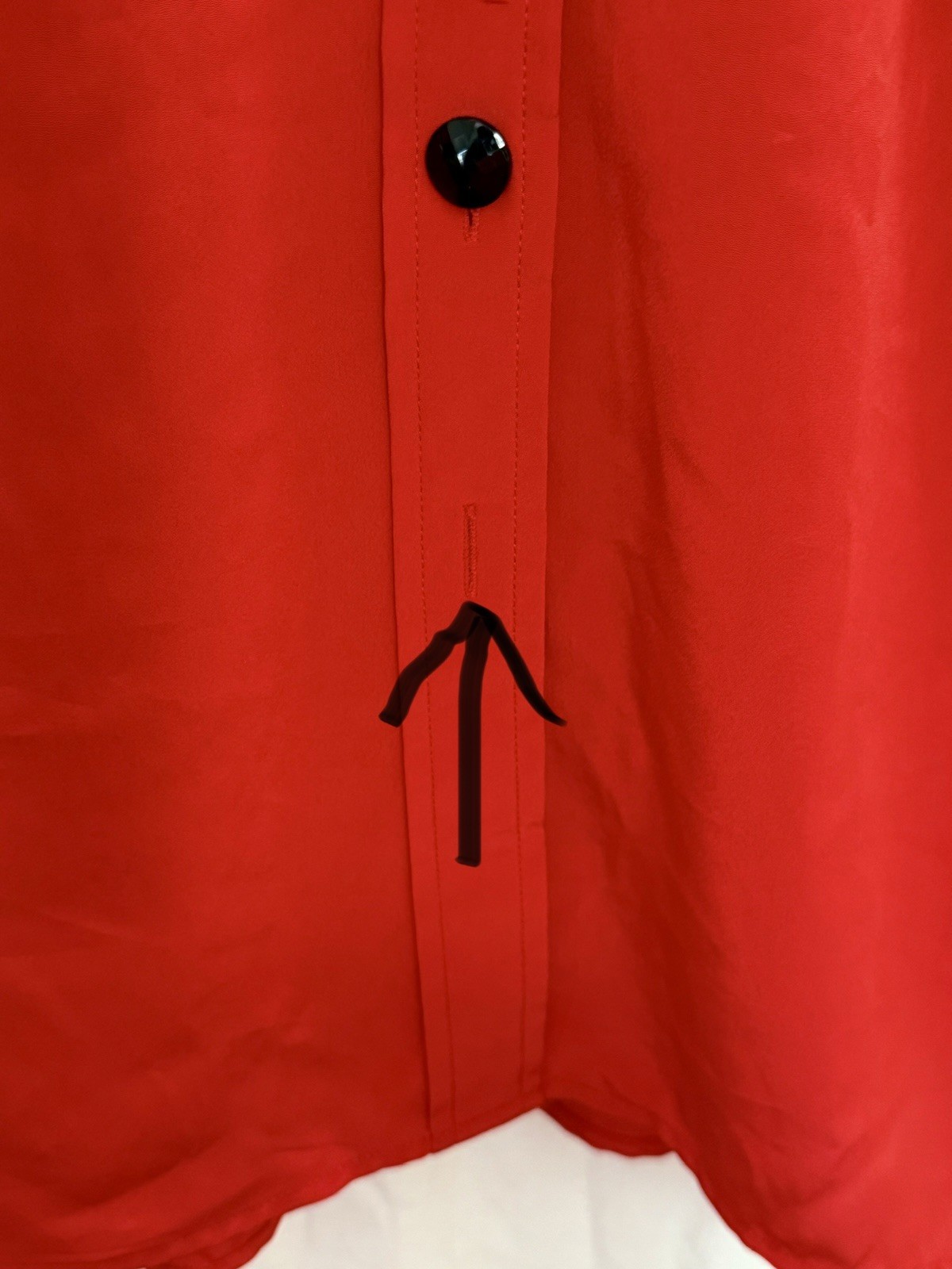 VTG Evan Picone Hong Kong Satin Cherry Red Blouse 14 Office Siren Quiet Luxury