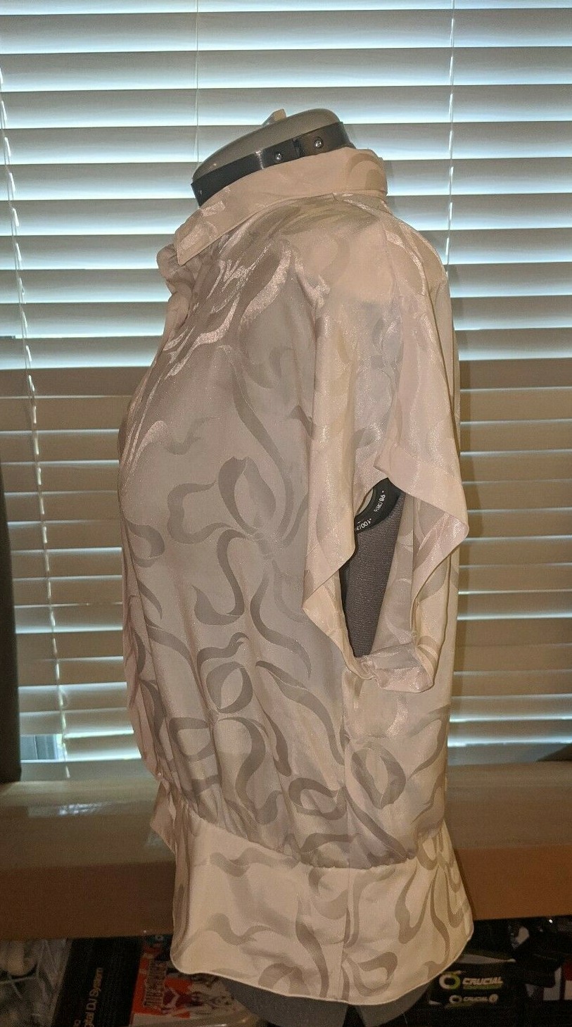 Vintage Shapely Polyester Blouse Cream Shapely Classic sz 14