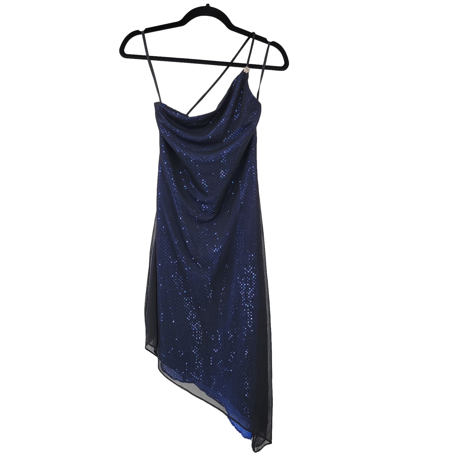 Vintage Kiki USA Women’s Small Single Strap Asymmetrical Cocktail Sequin Dress