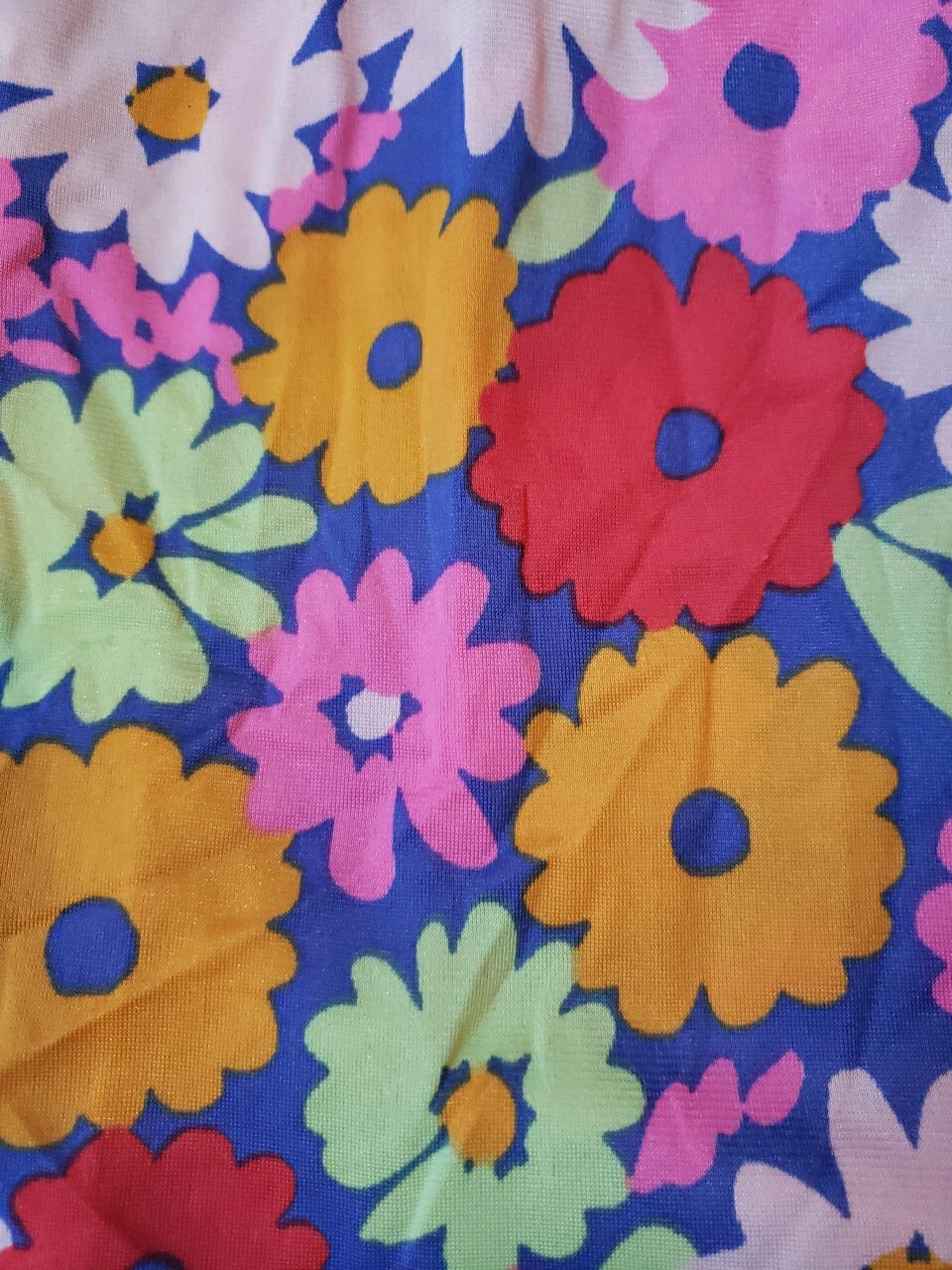 VTG 60s/70s Sears Jr. Bazaar Halter Flower Power Tankini Swim Top Sz XS? FLAWS