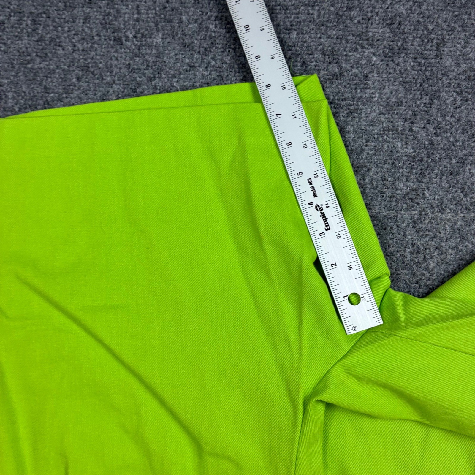 VTG F Stop Neon Lime Green High Waisted Embroidered Shorts Size 6 Made in USA