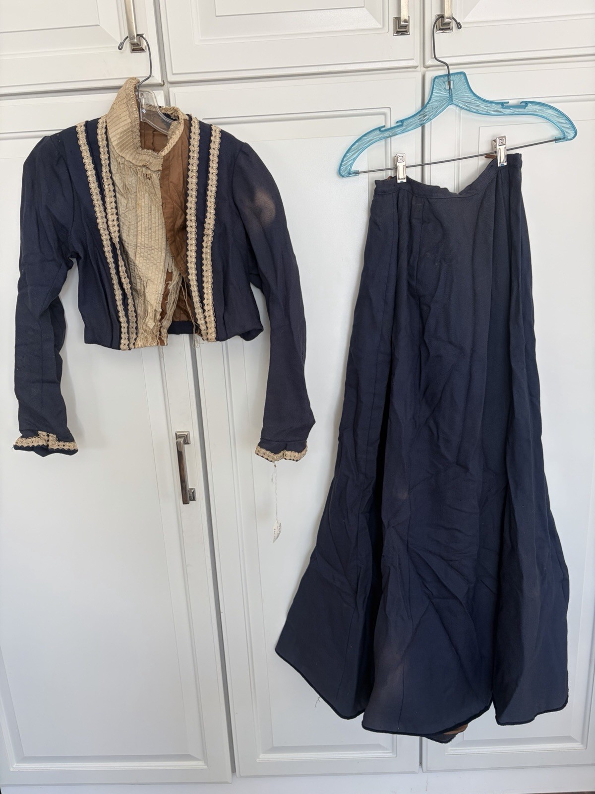 Victorian Heavy Blue Winter Walking Suit
