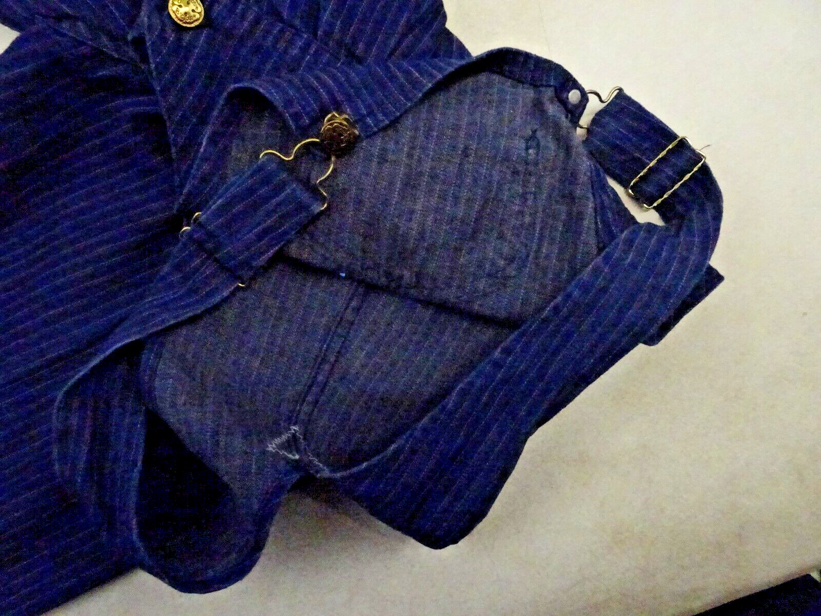 Vintage 80s Oshkosh Pinstripe Overalls Women’s Juniors 11 Blue Farm Bibs Work US