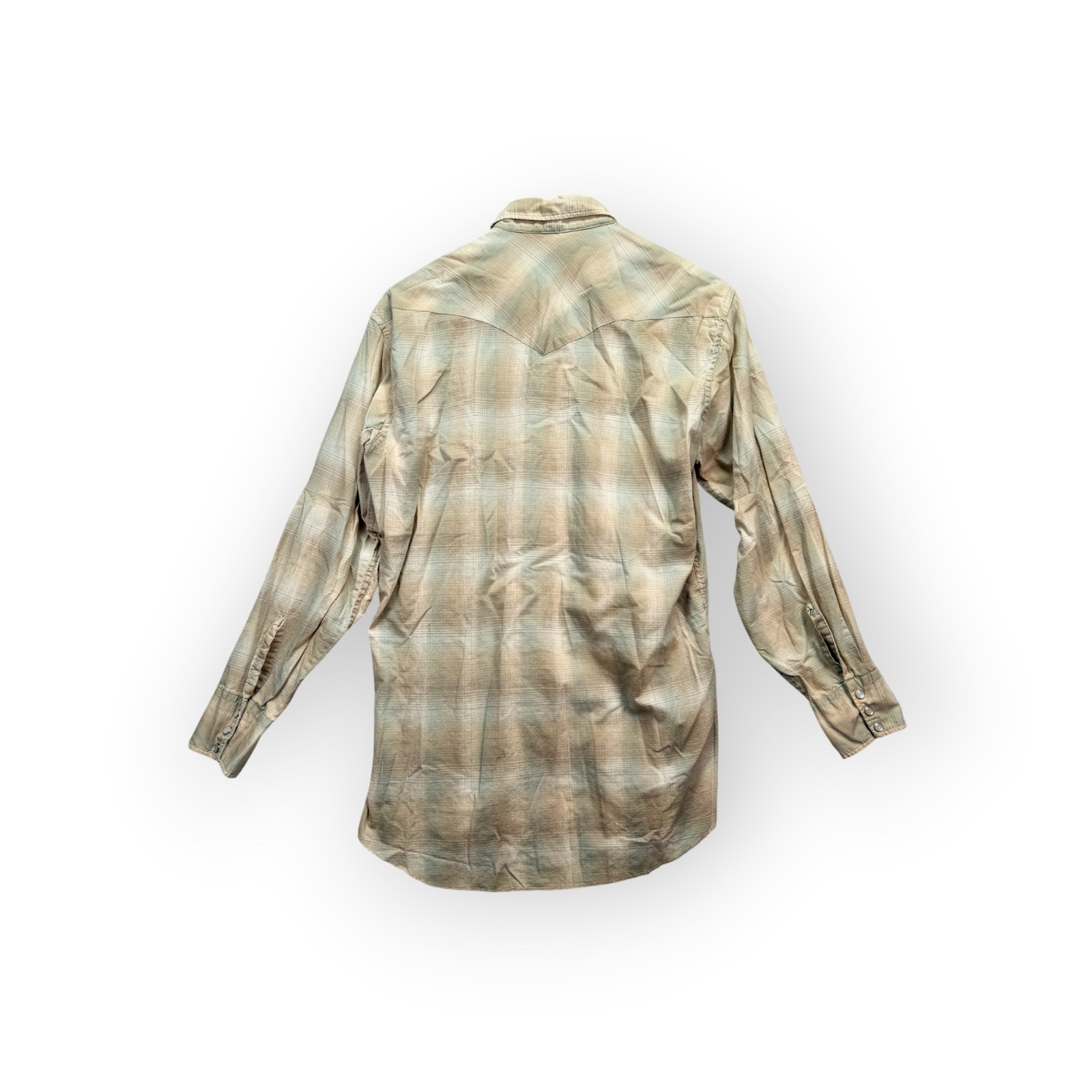 Vintage H Bar C Cowboy Western Tan Brown Shirt 1970s California Ranchwear 16-32