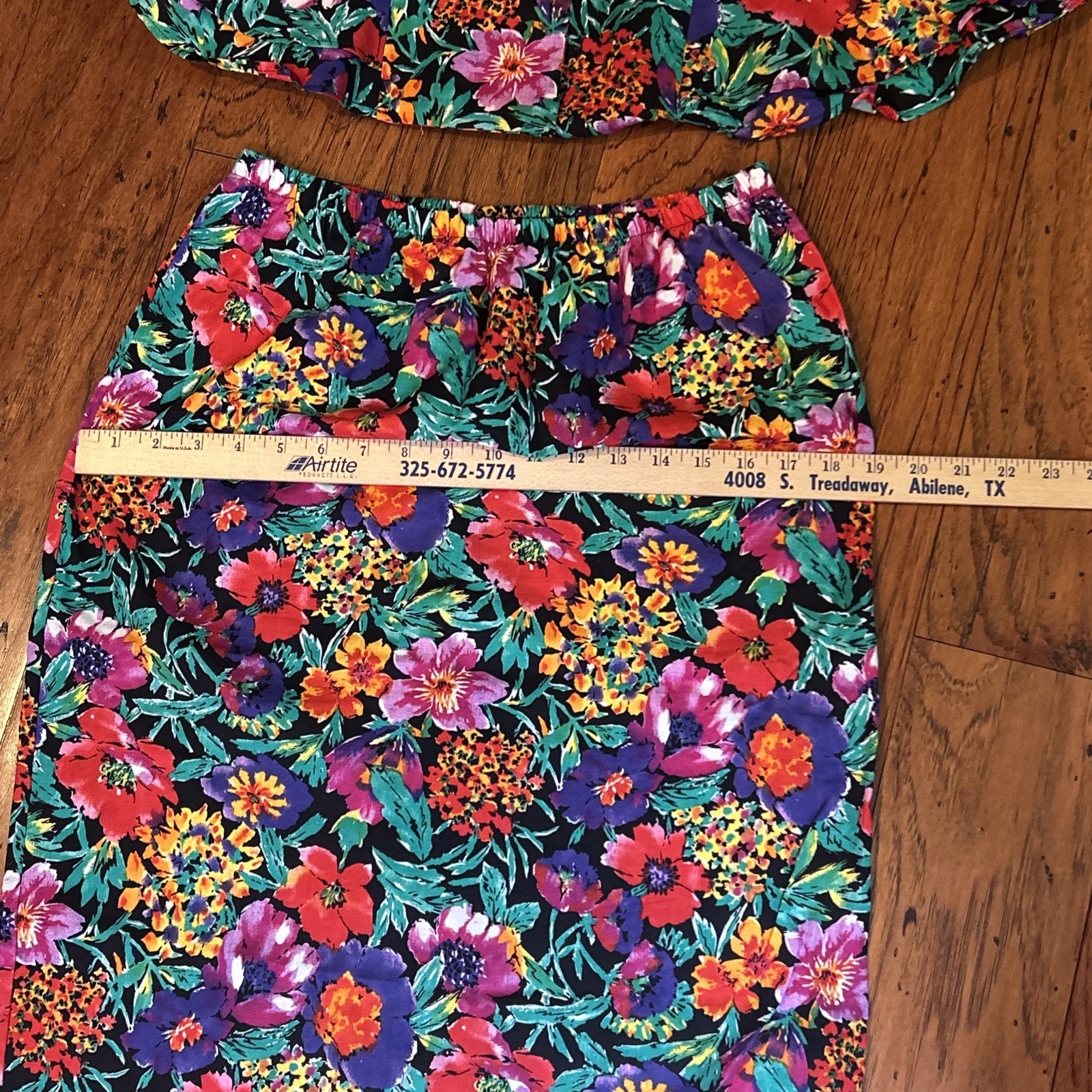 Just In Thyme LTD Vintage 90s Floral Two Piece Set Blouse Skirt Women’s Size