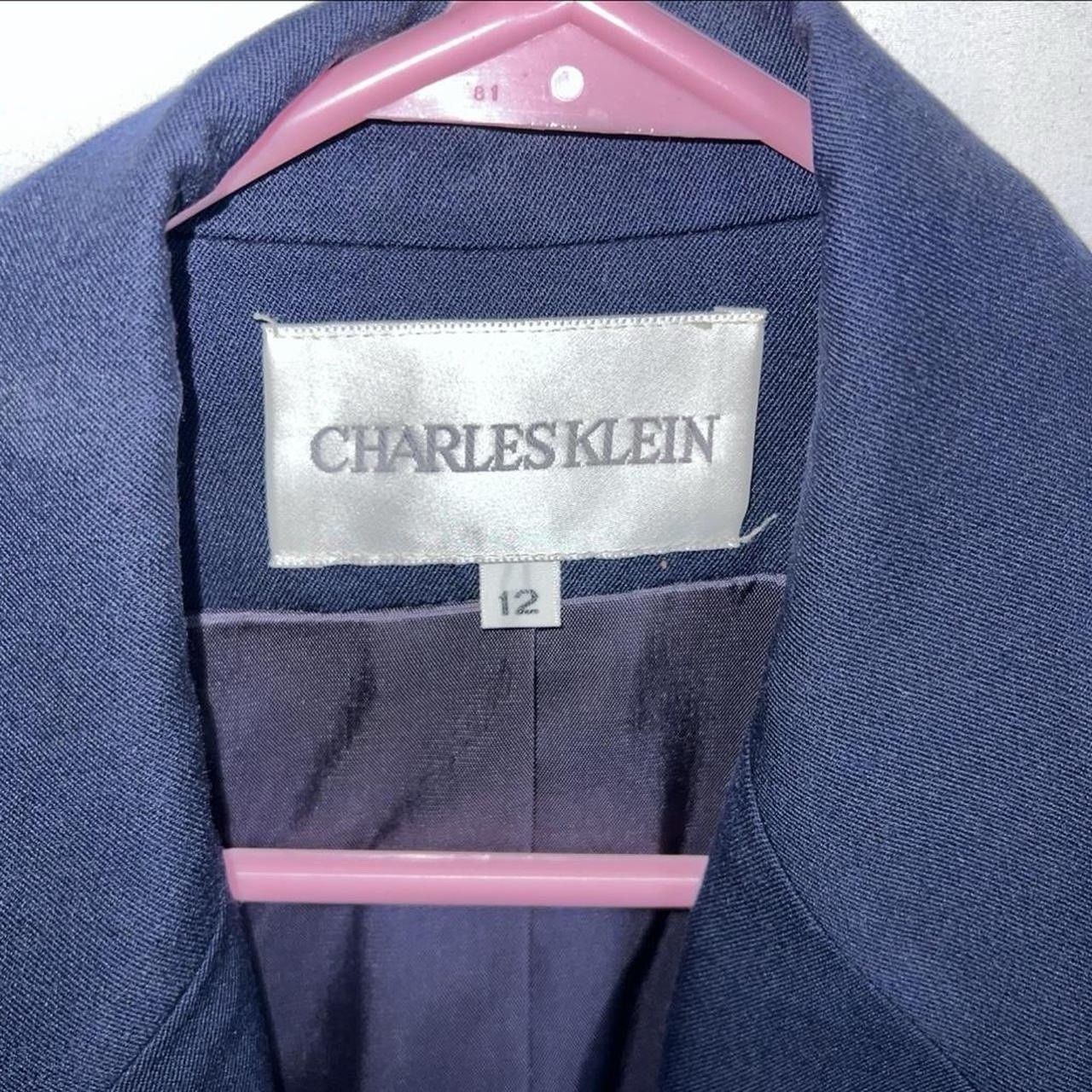 vintage Charles Klein navy blue single-breasted blazer size 12. 100% pure wool