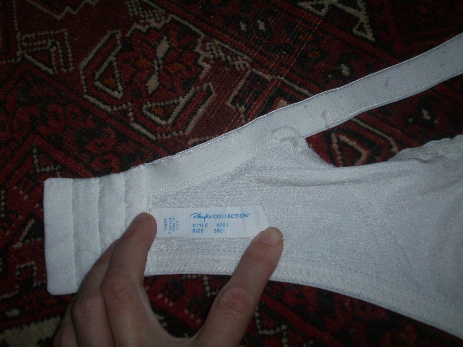Playtex Collection Bra White Lace Trimmed Not Padded #4251 Sz 36D Made in USA