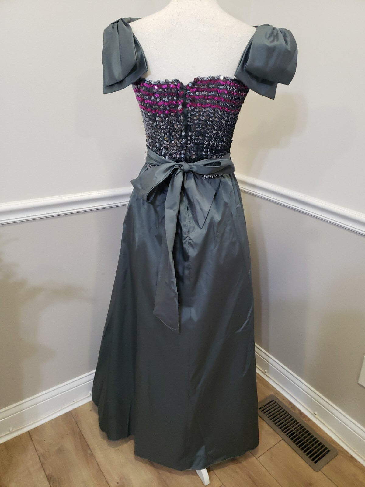 Vintage’80 Sequins Corset /Taffeta Prom Formal Dress S