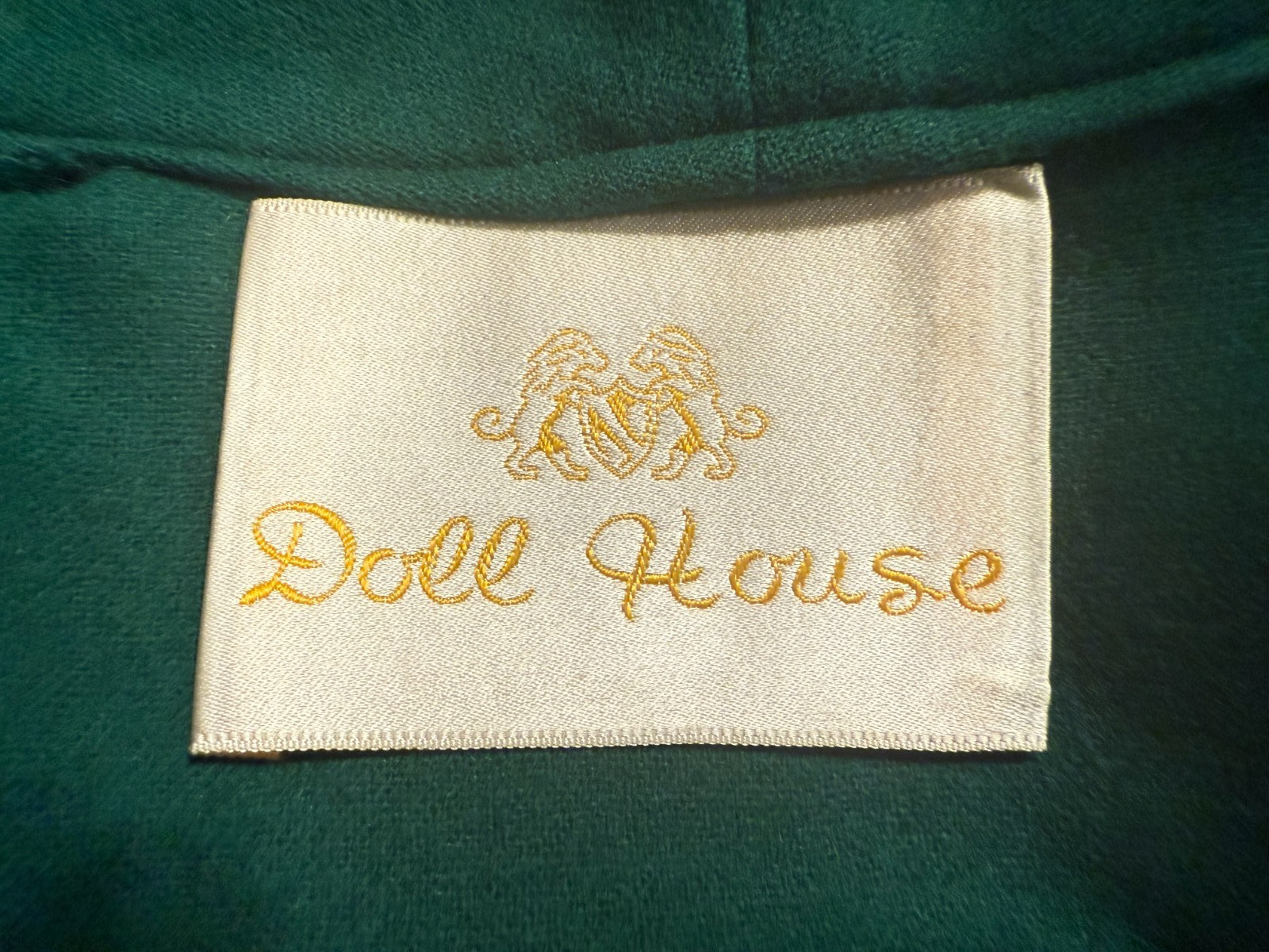 Vtg. Early 1950s GREEN WOOL FLANNEL 2 pc. SUIT, CLASSIC TAILORED, by DOLL HOUSE