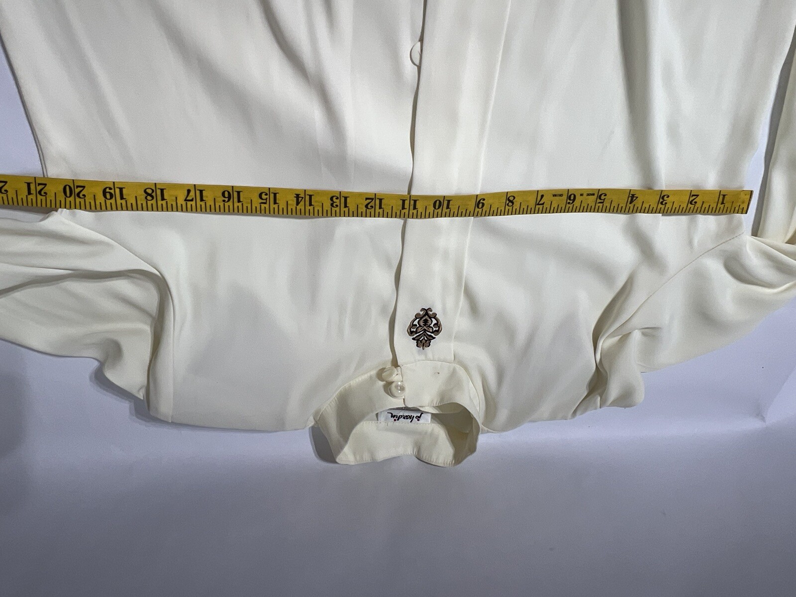 Jo Hardin Women 8 Vintage Cream Long Sleeve Business Casual Secretary Blouse