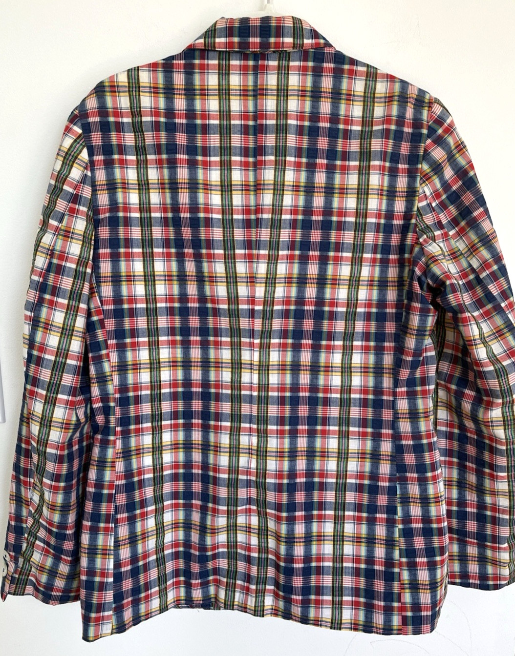 VINTAGE F.A.I. Women’s Size 12 Plaid Blazer Navy Green White Red